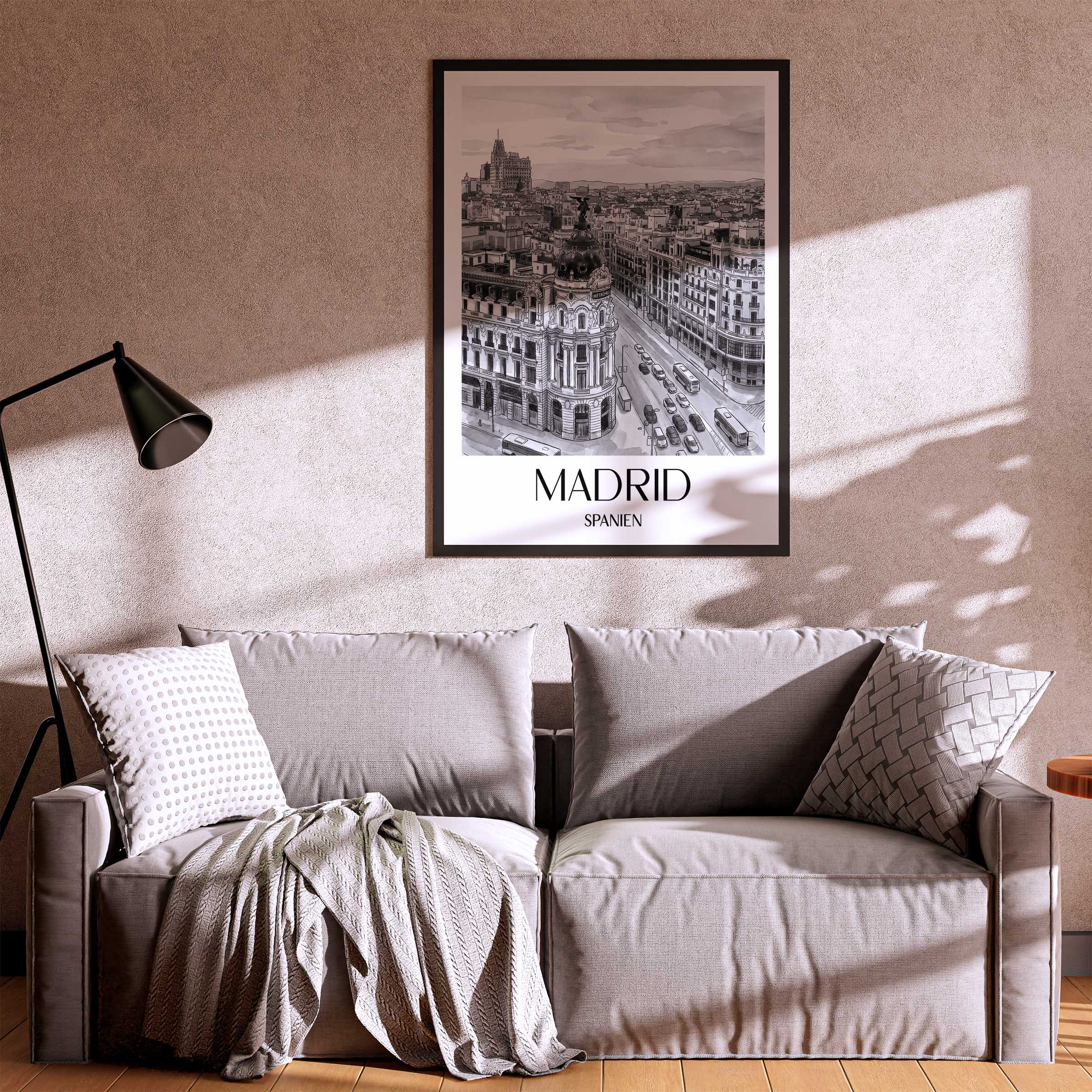 madrid-spanien-poster-aquarell-schwarz-weiss