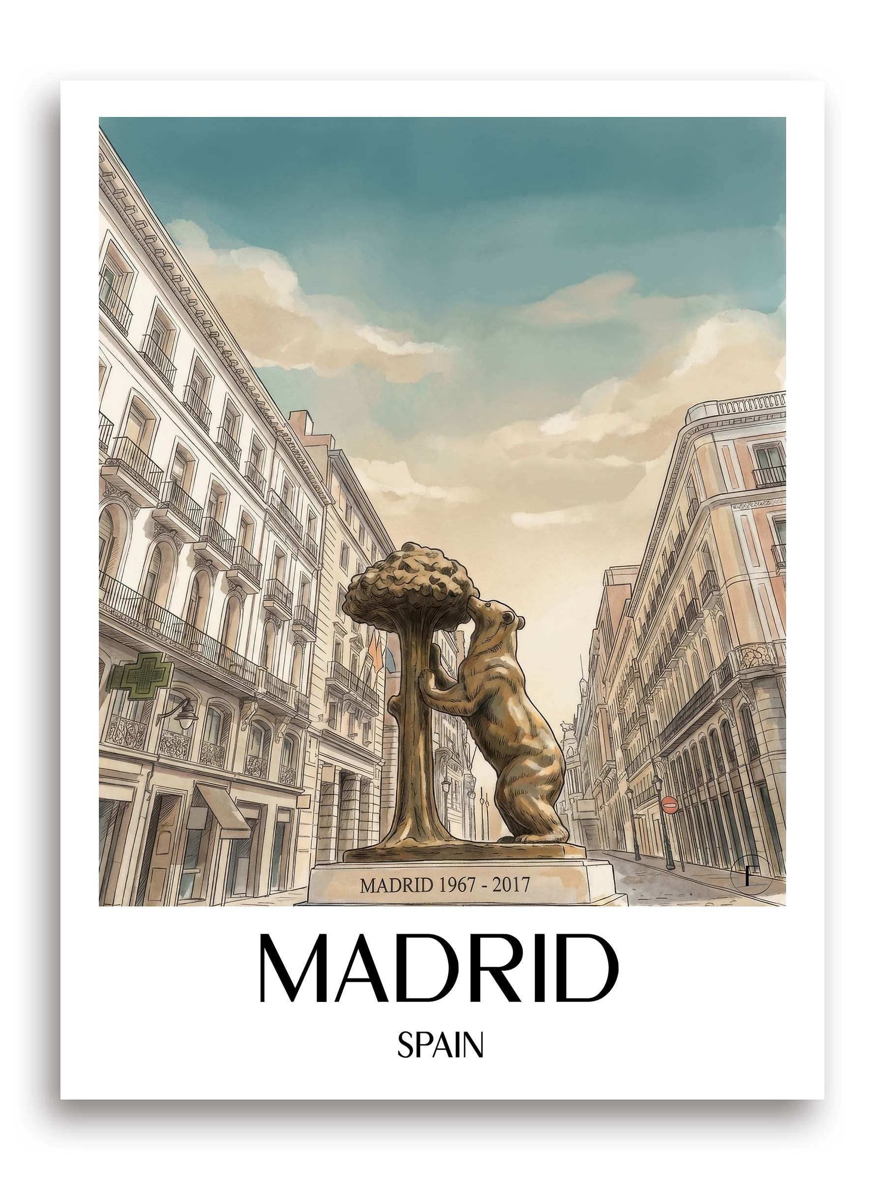 Madrid Poster - Spanien - Spanien Kunstdruck - Aquarell von A4 bis A1 - favplace
