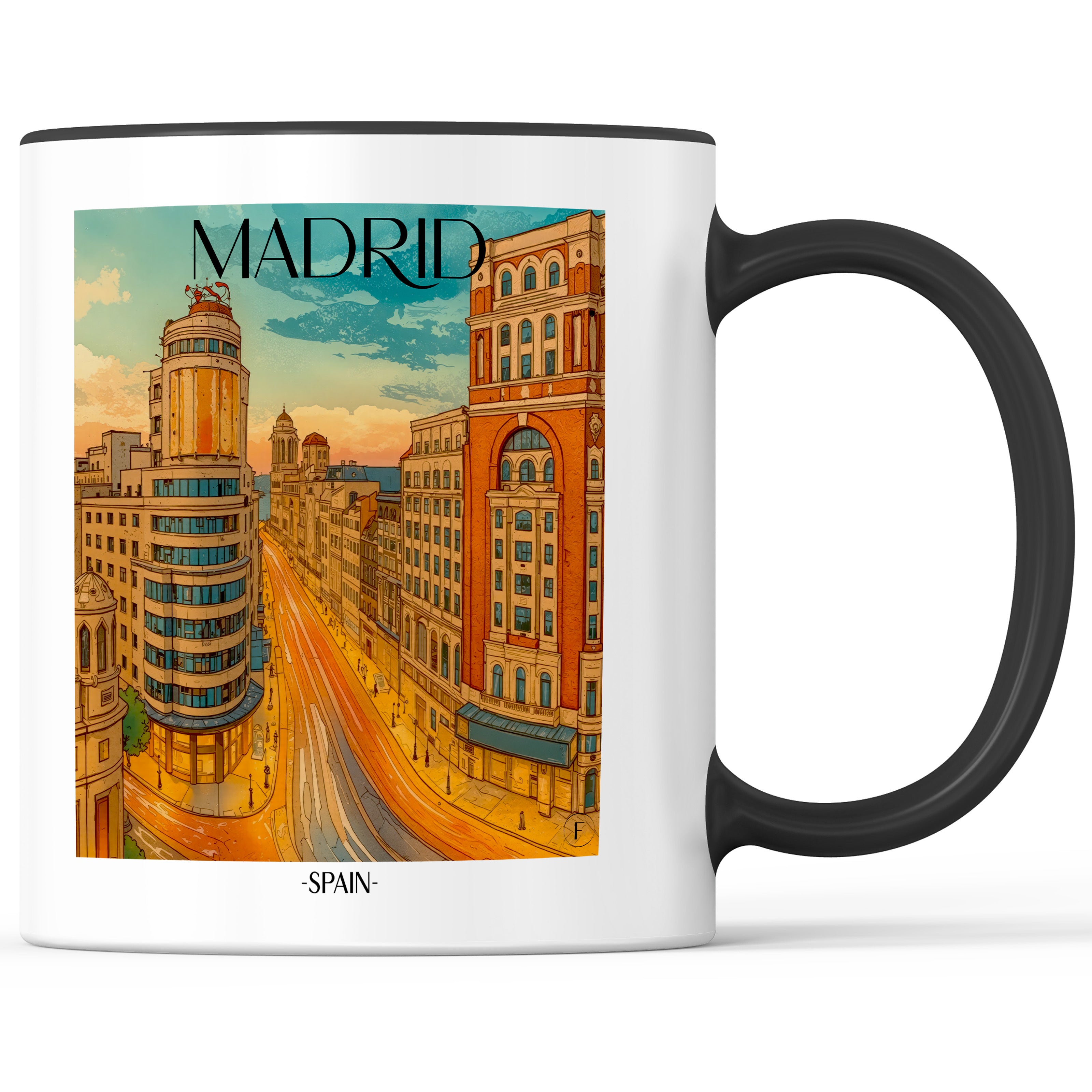 Madrid - Spanien Becher - Kaffeetasse im Aquarell Stil - favplace