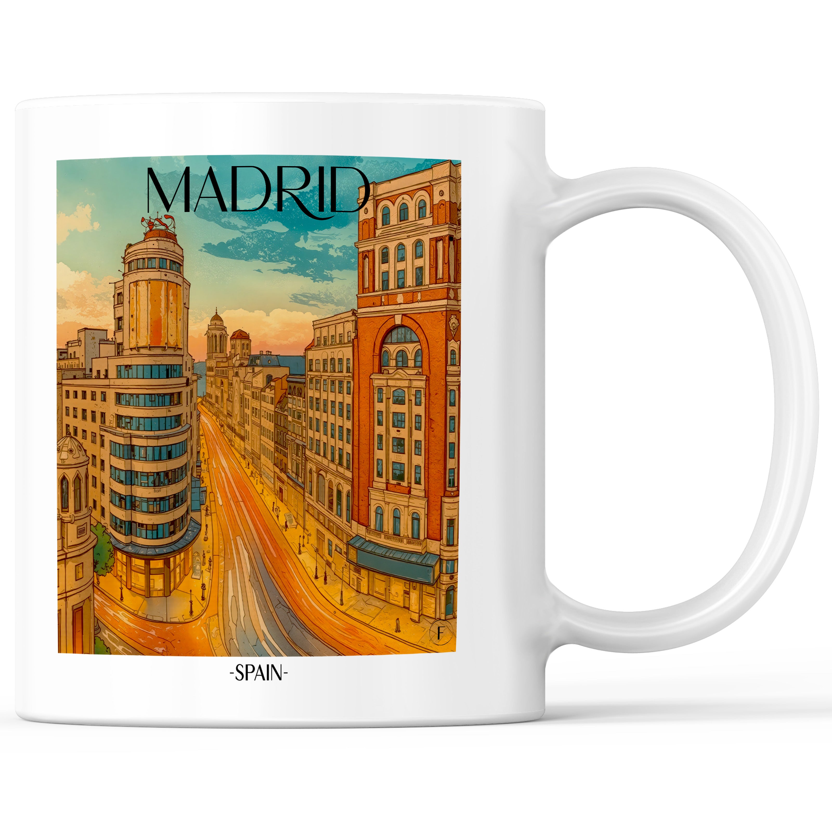 Madrid - Spanien Becher - Kaffeetasse im Aquarell Stil - favplace