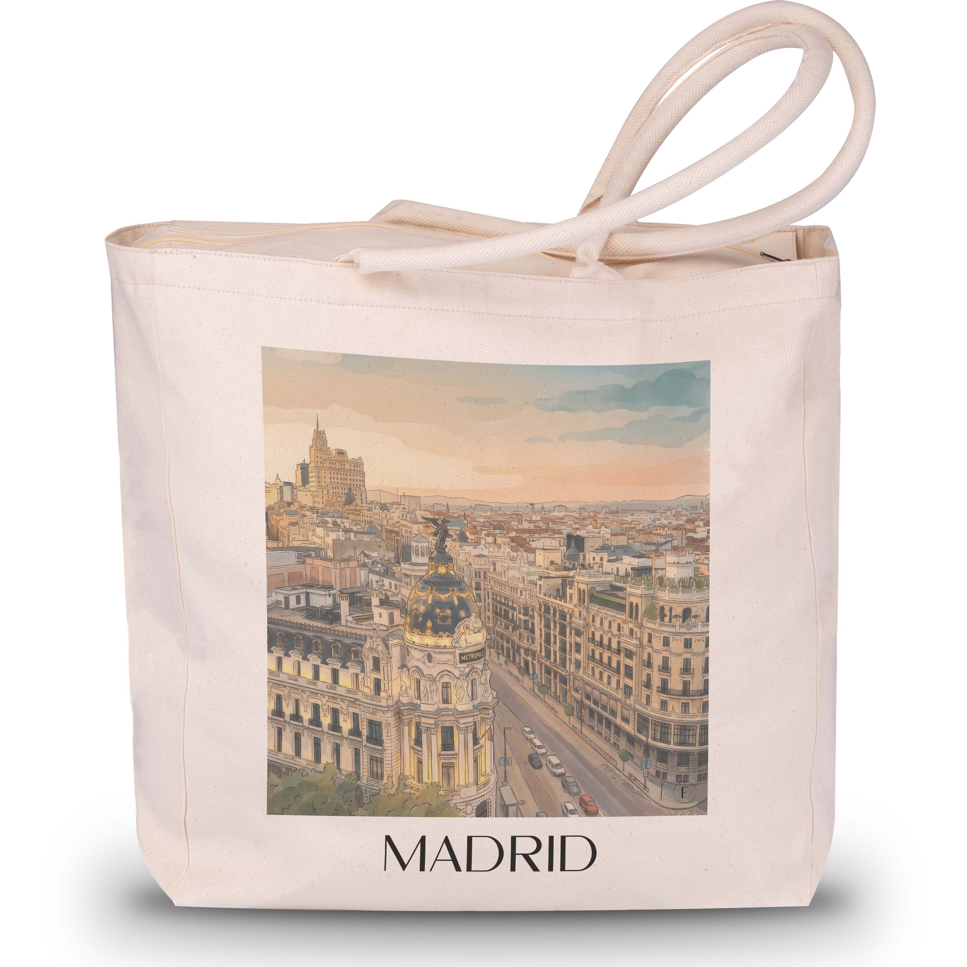 madrid-spanien-einkaufstasche-aquarell