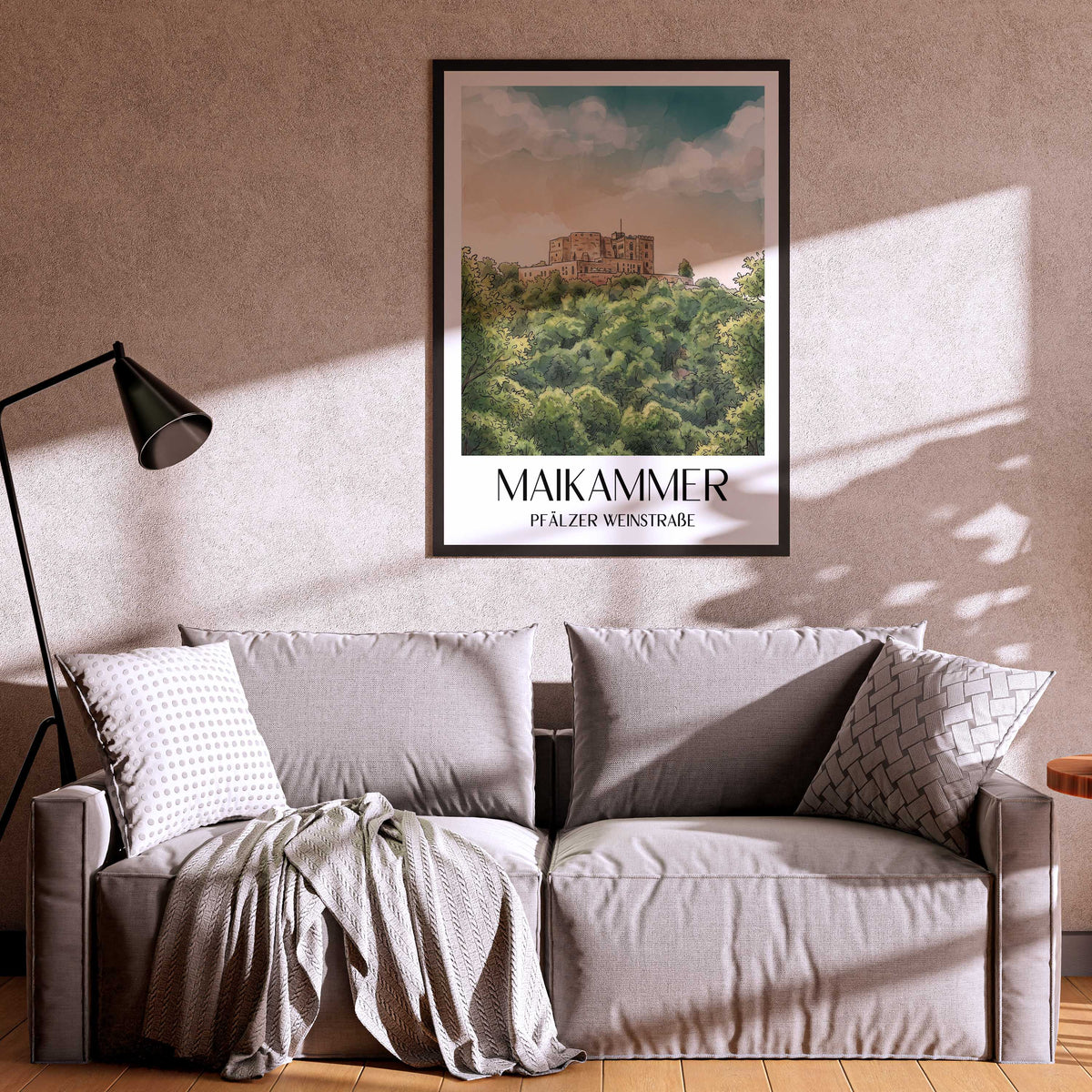 maikammer-pfälzer-weinstraße-deutschland-poster-aquarell