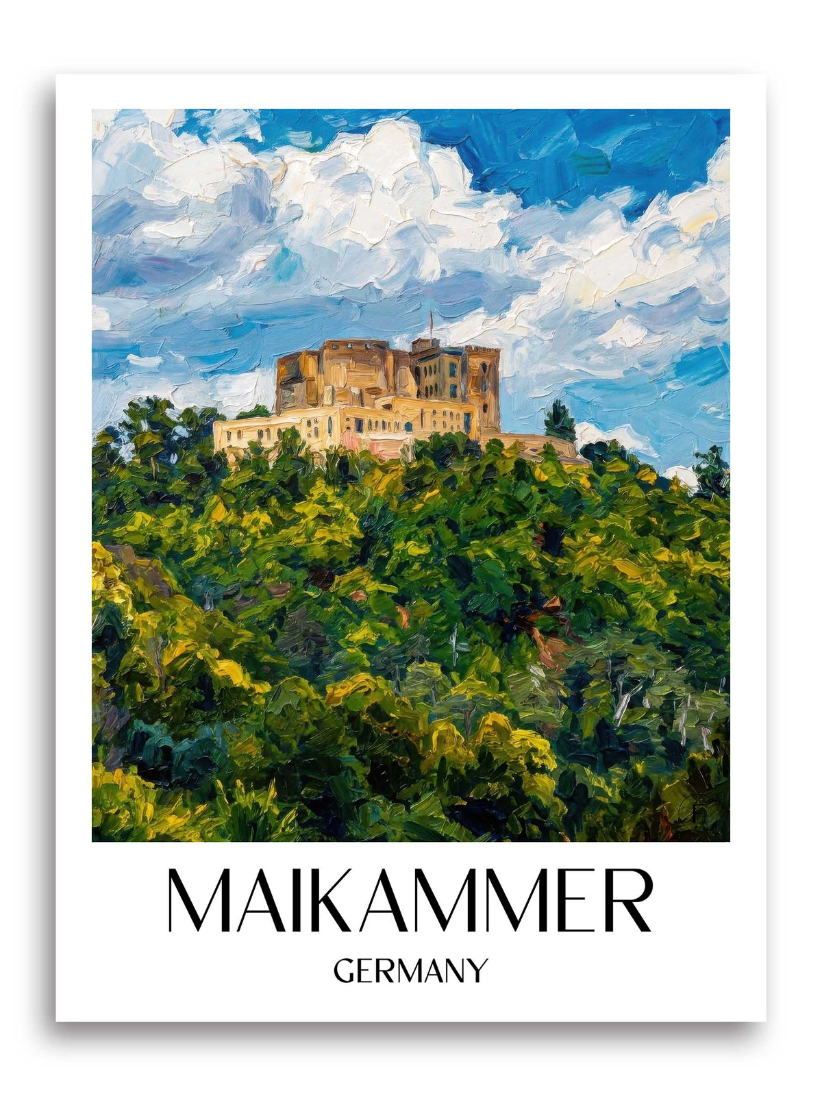 Maikammer Poster - Pfälzer Weinstraße - Deutschland Kunstdruck - Ölgemälde von A4 bis A1 - favplace