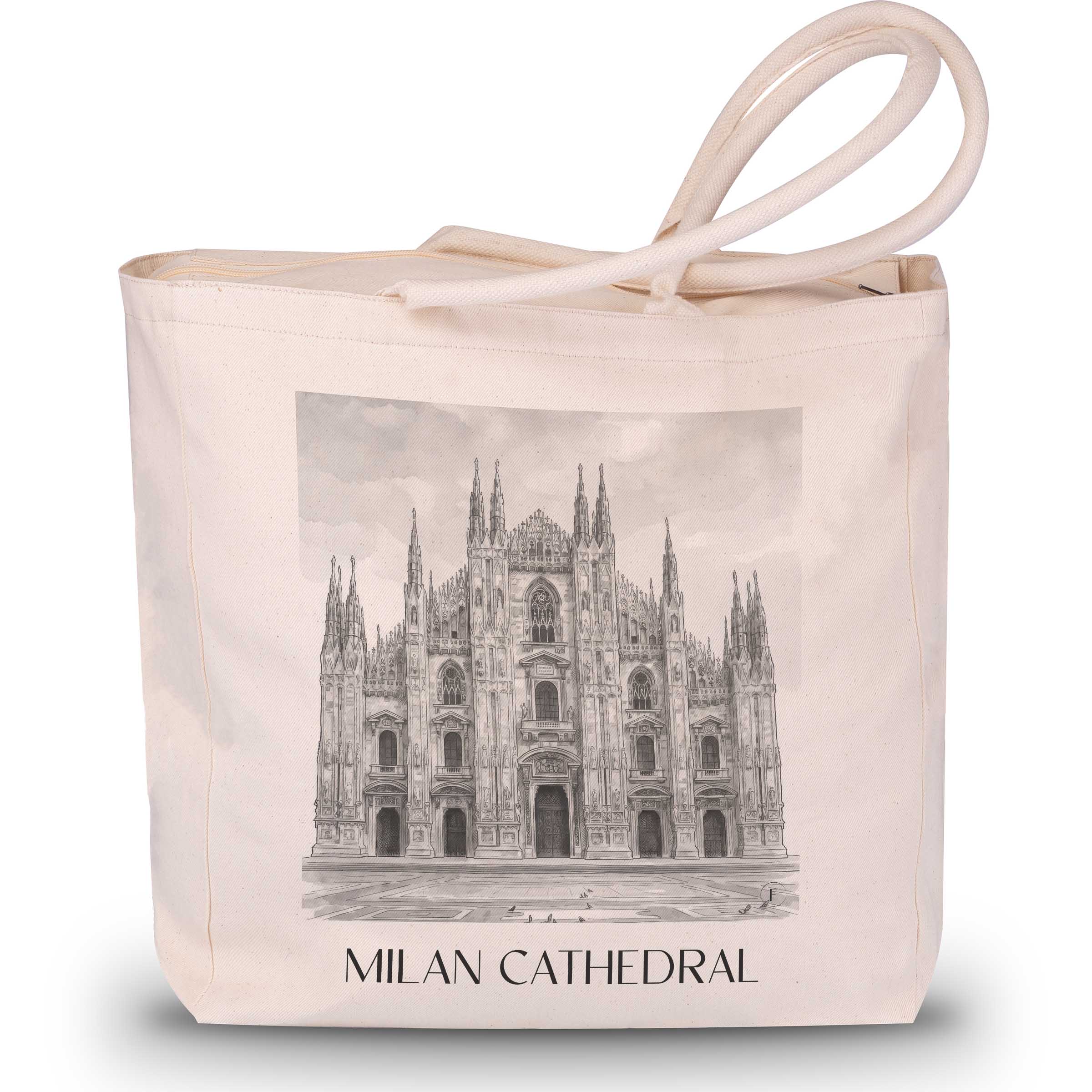 Mailänder Dom - Italien Tote Bag - Einkaufstasche im Aquarell Schwarz-Weiß Stil - favplace