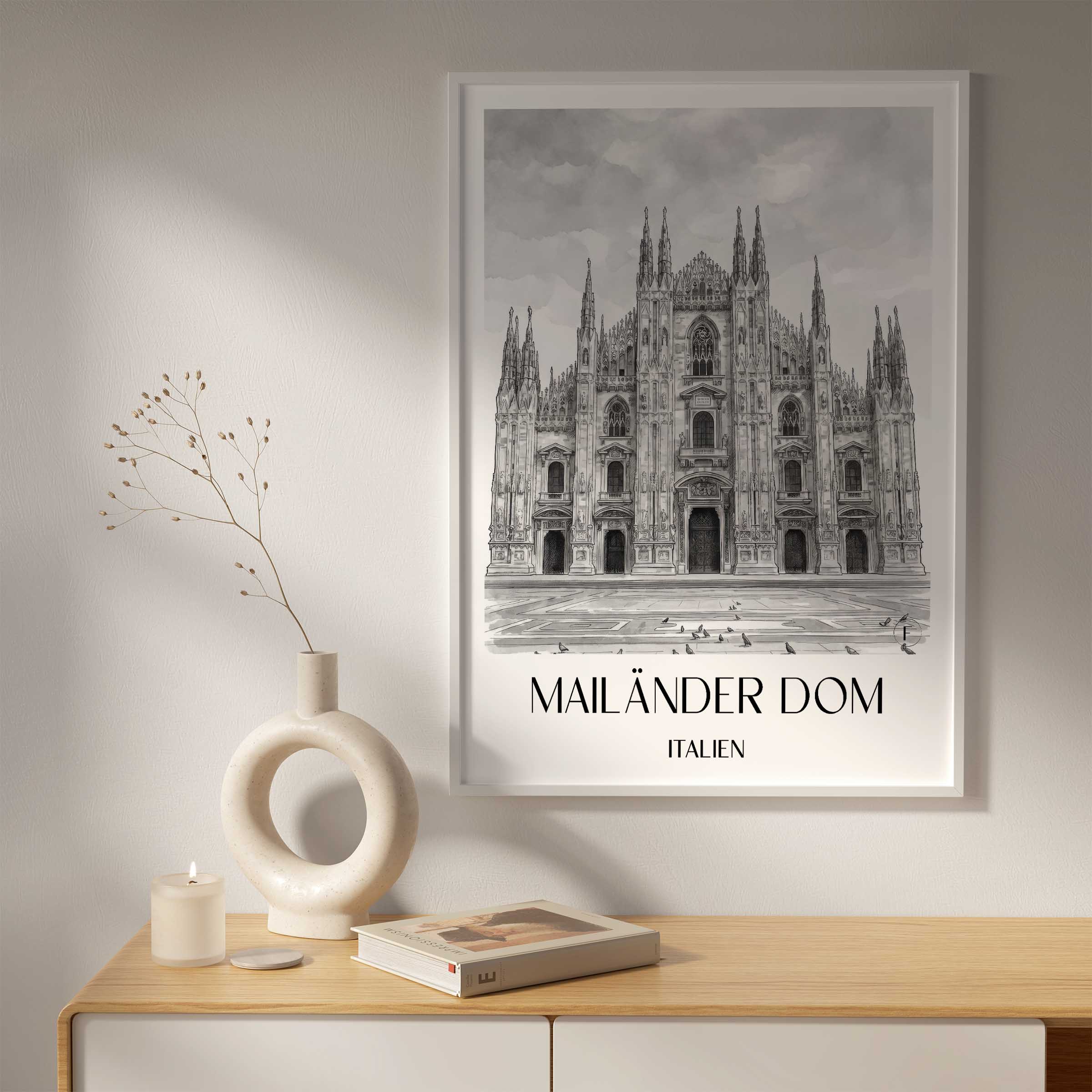 mailänder-dom-italien-poster-aquarell-schwarz-weiss