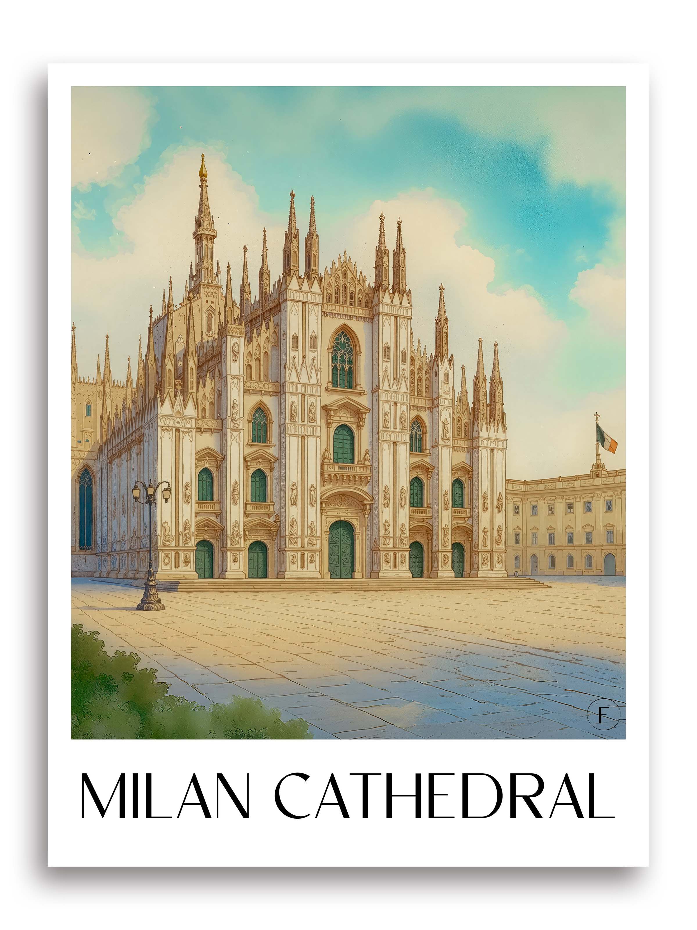 Mailänder Dom Poster - Italien Kunstdruck - Aquarell von A4 bis A1 - favplace