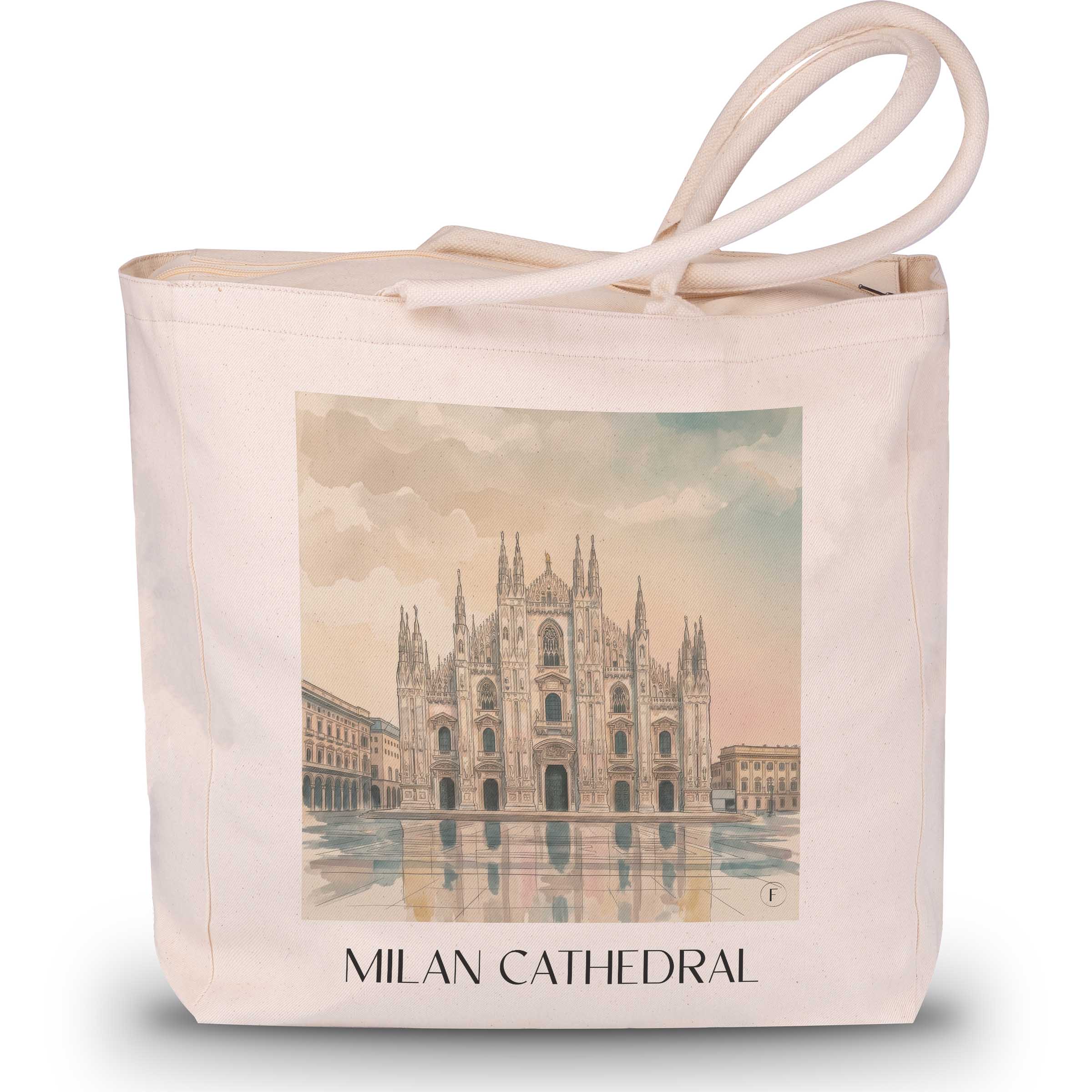 Mailänder Dom Shopping Tasche - Italien - Italien Tote Bag - Einkaufstasche im Aquarell Stil - favplace