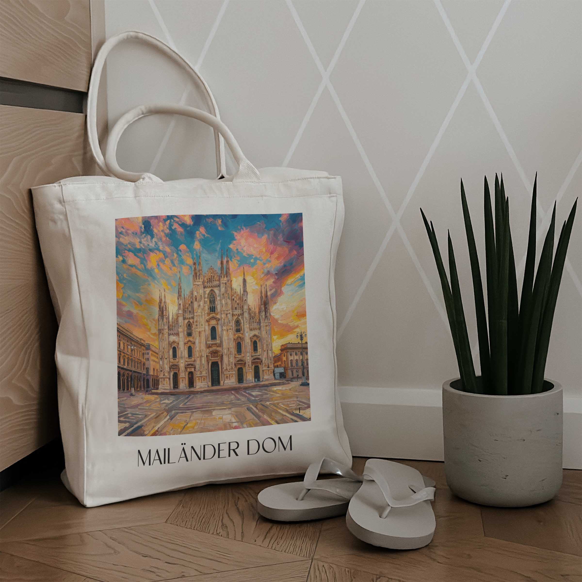 mailänder-dom-italien-italien-einkaufstasche-oil-painting-oelgemaelde