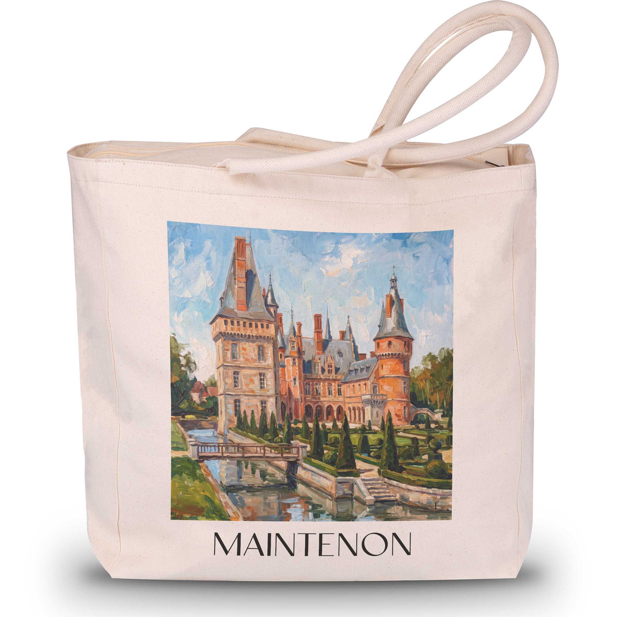 Maintenon Shopping Tasche - Eure-et-Loir - Frankreich Tote Bag - Einkaufstasche im Ölgemälde Stil - favplace