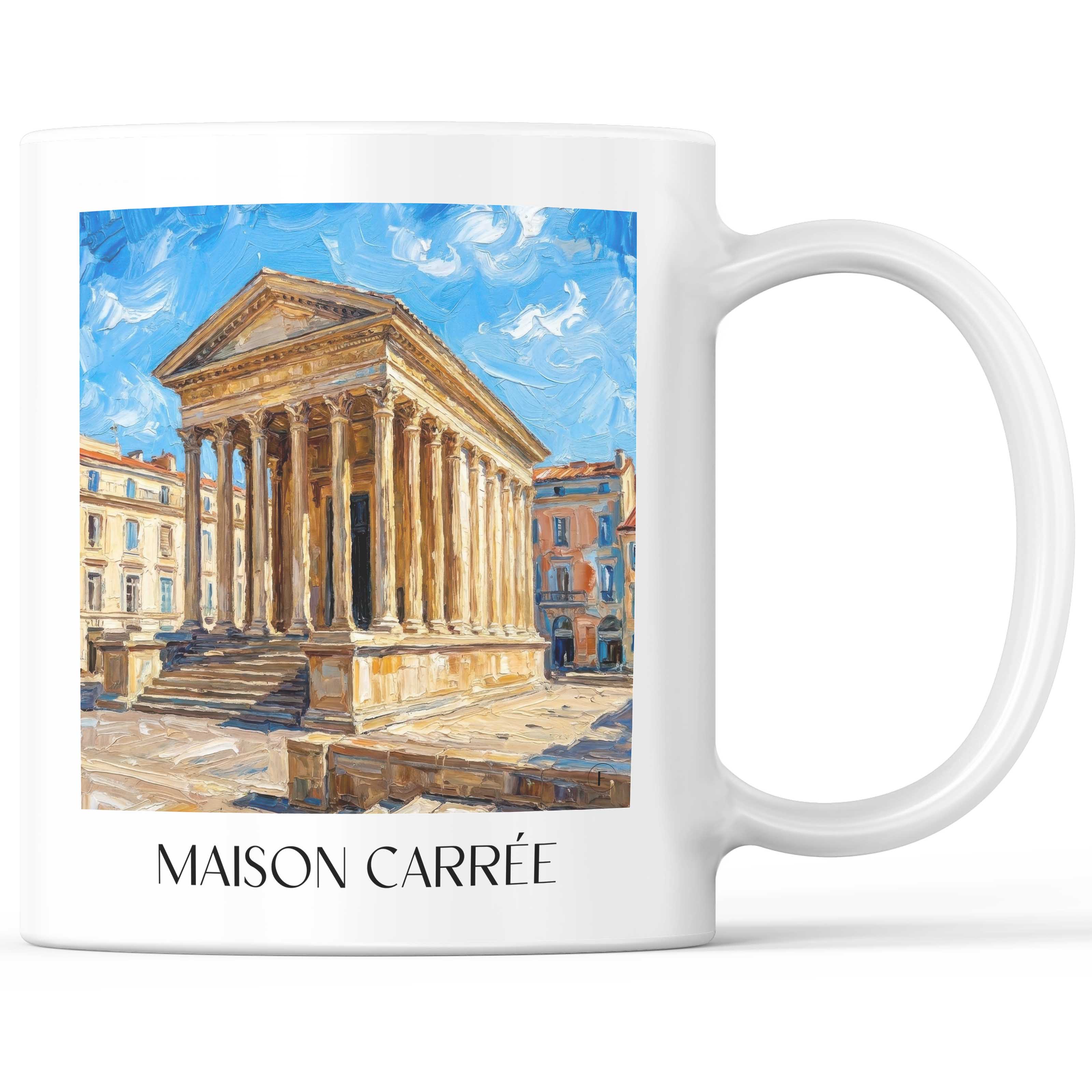 maison-carrée-nîmes-frankreich-kaffeebecher-oil-painting-oelgemaelde
