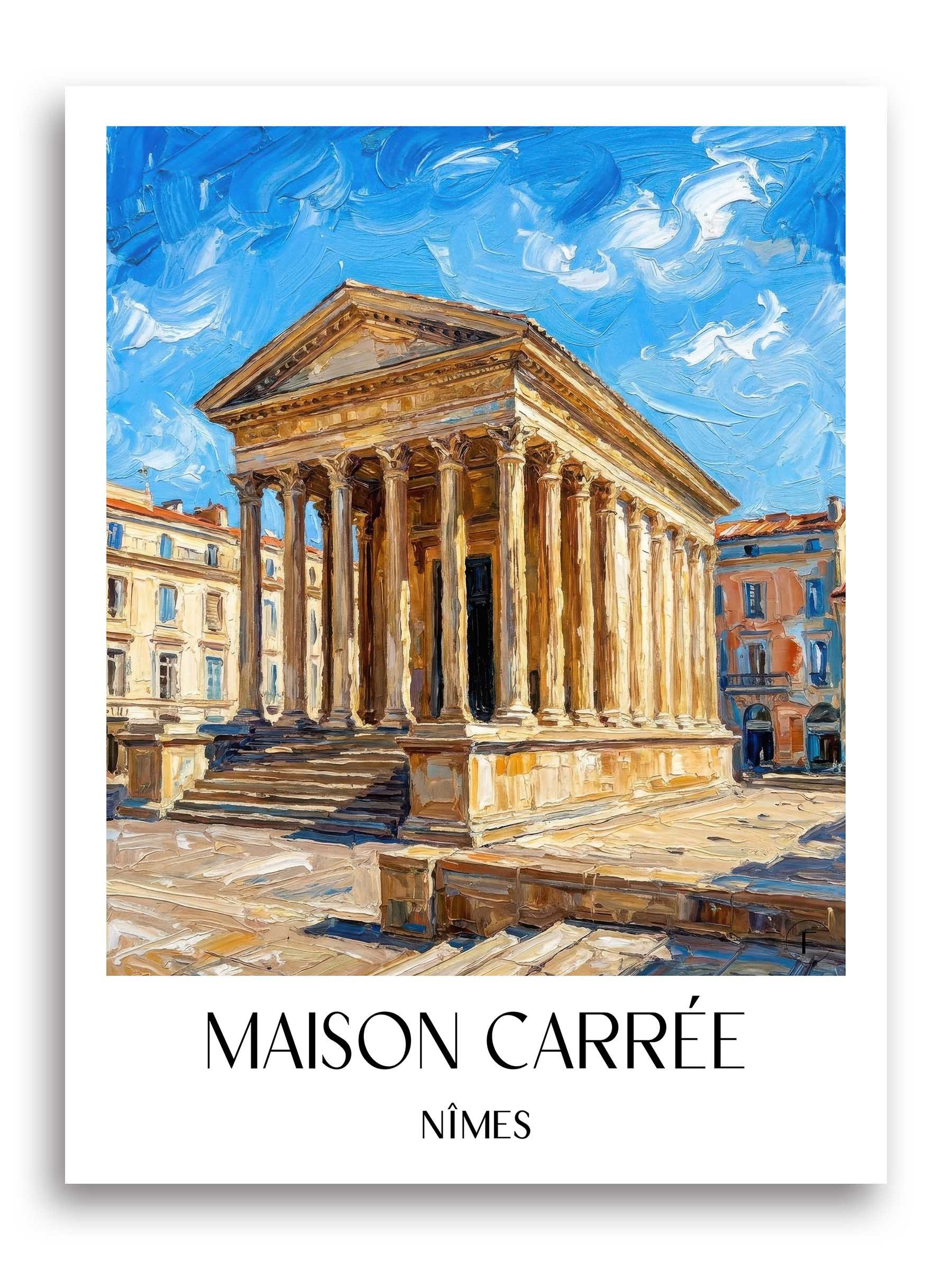 Maison Carrée Poster - Nîmes - Frankreich Kunstdruck - Ölgemälde von A4 bis A1 - favplace