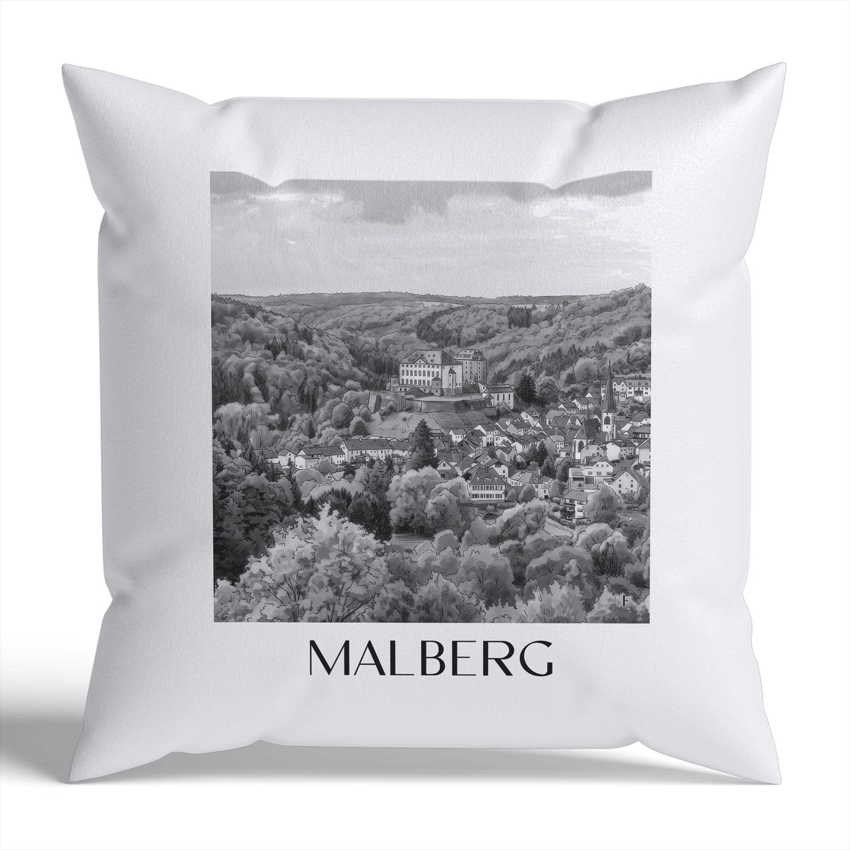 malberg-eifel-deutschland-kissenbezug-aquarell-schwarz-weiss