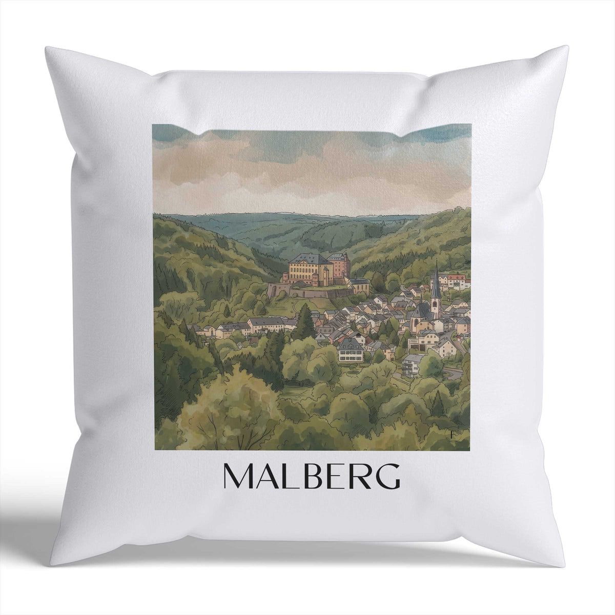 malberg-eifel-deutschland-kissenbezug-aquarell