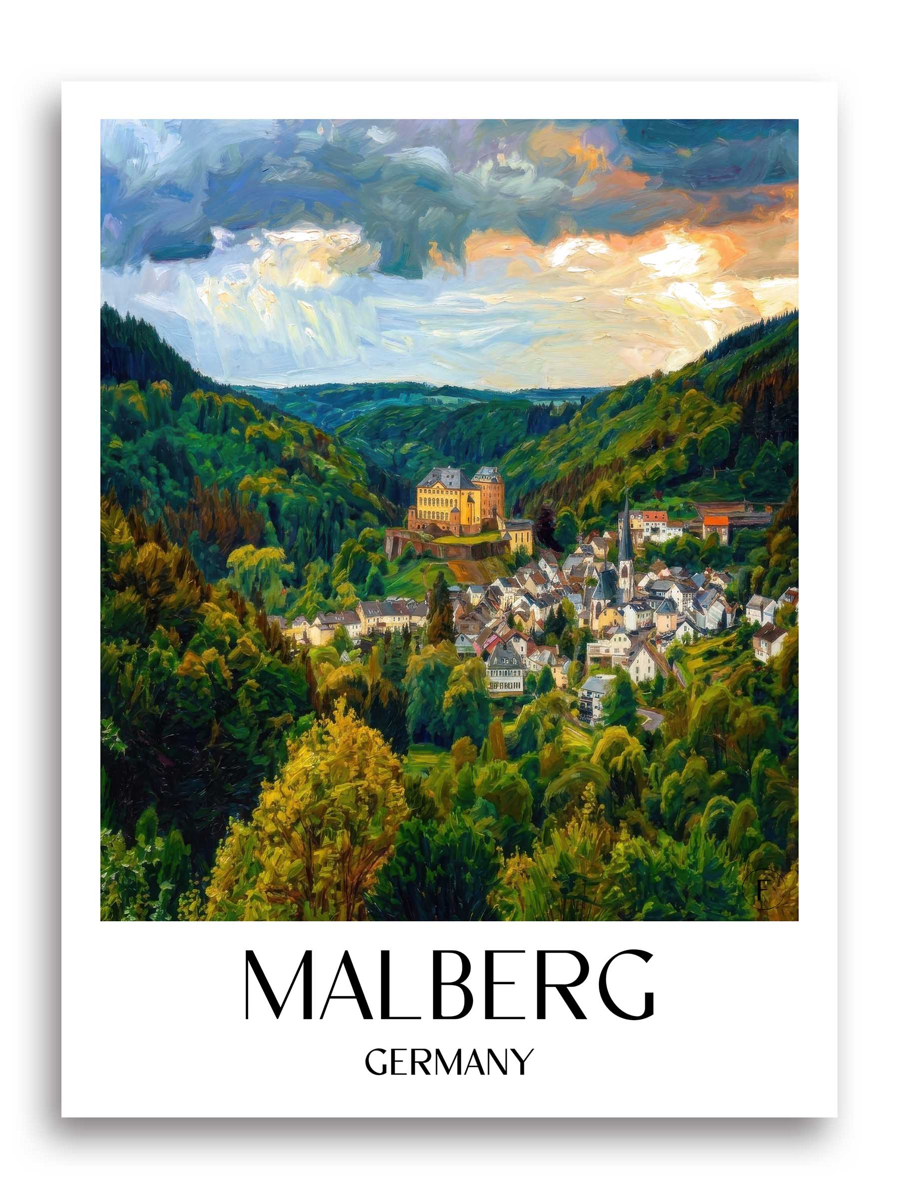 Malberg Poster - Eifel - Deutschland Kunstdruck - Ölgemälde von A4 bis A1 - favplace