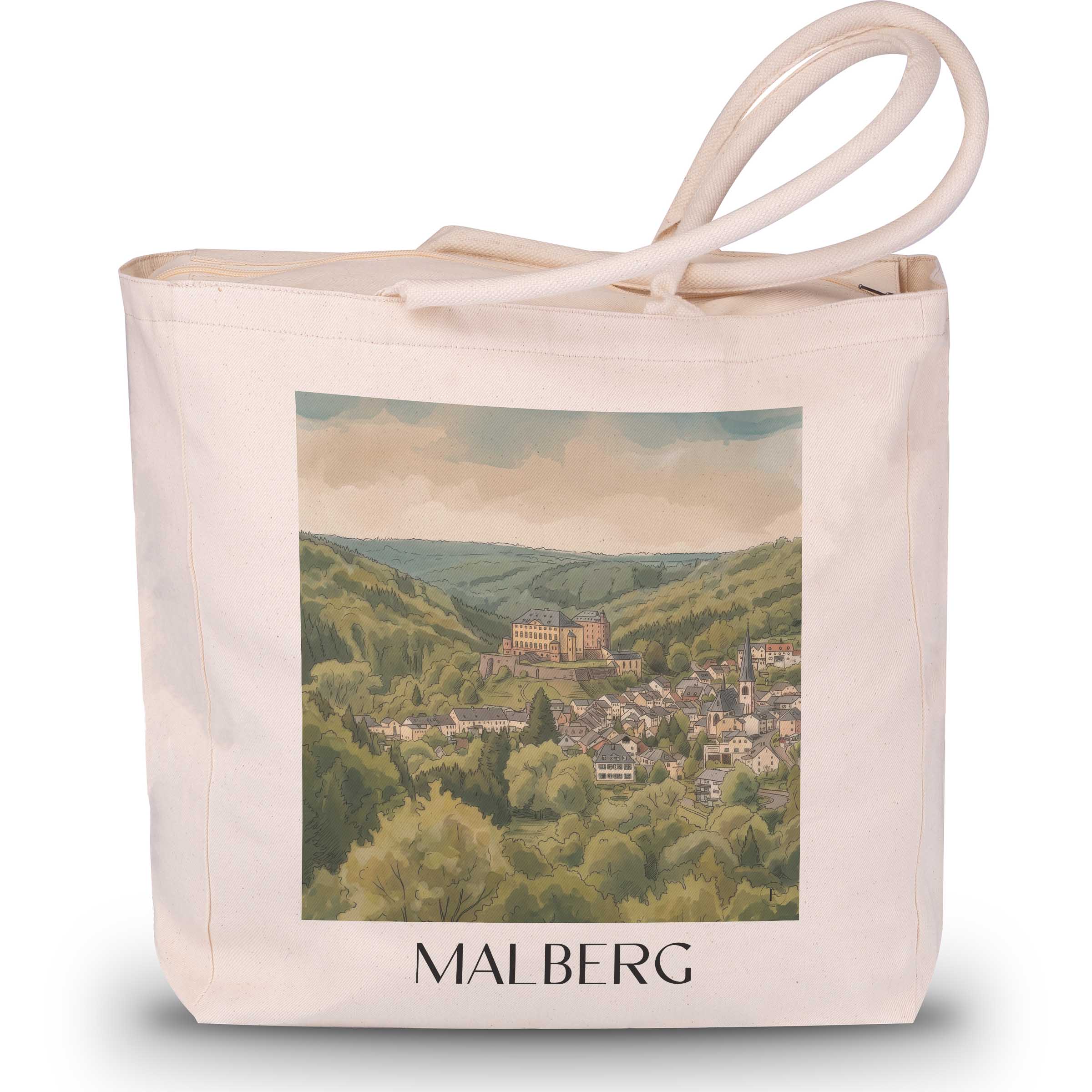 malberg-eifel-deutschland-einkaufstasche-aquarell