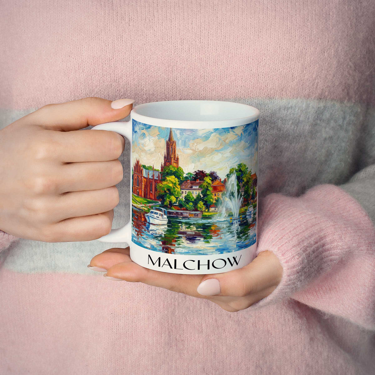 malchow-mecklenburgische-seenplatte-deutschland-kaffeebecher-oil-painting-oelgemaelde