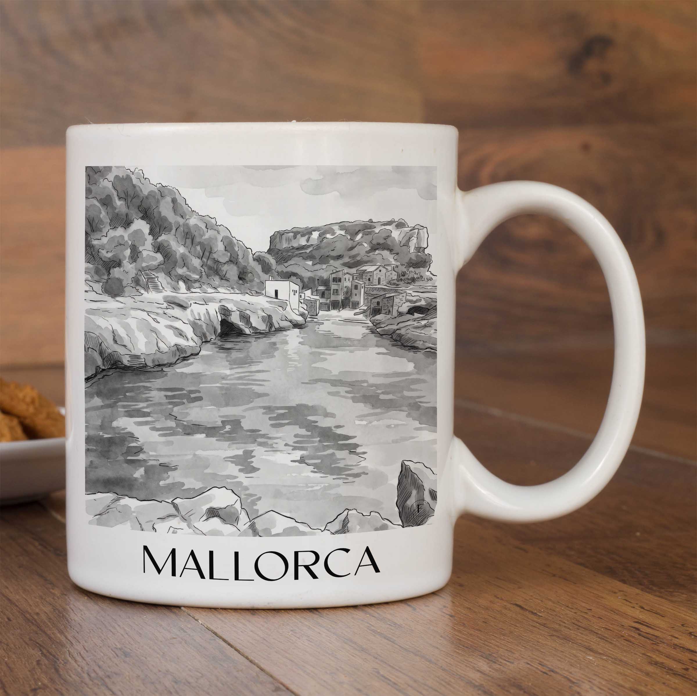 mallorca-spanien-kaffeebecher-aquarell-schwarz-weiss
