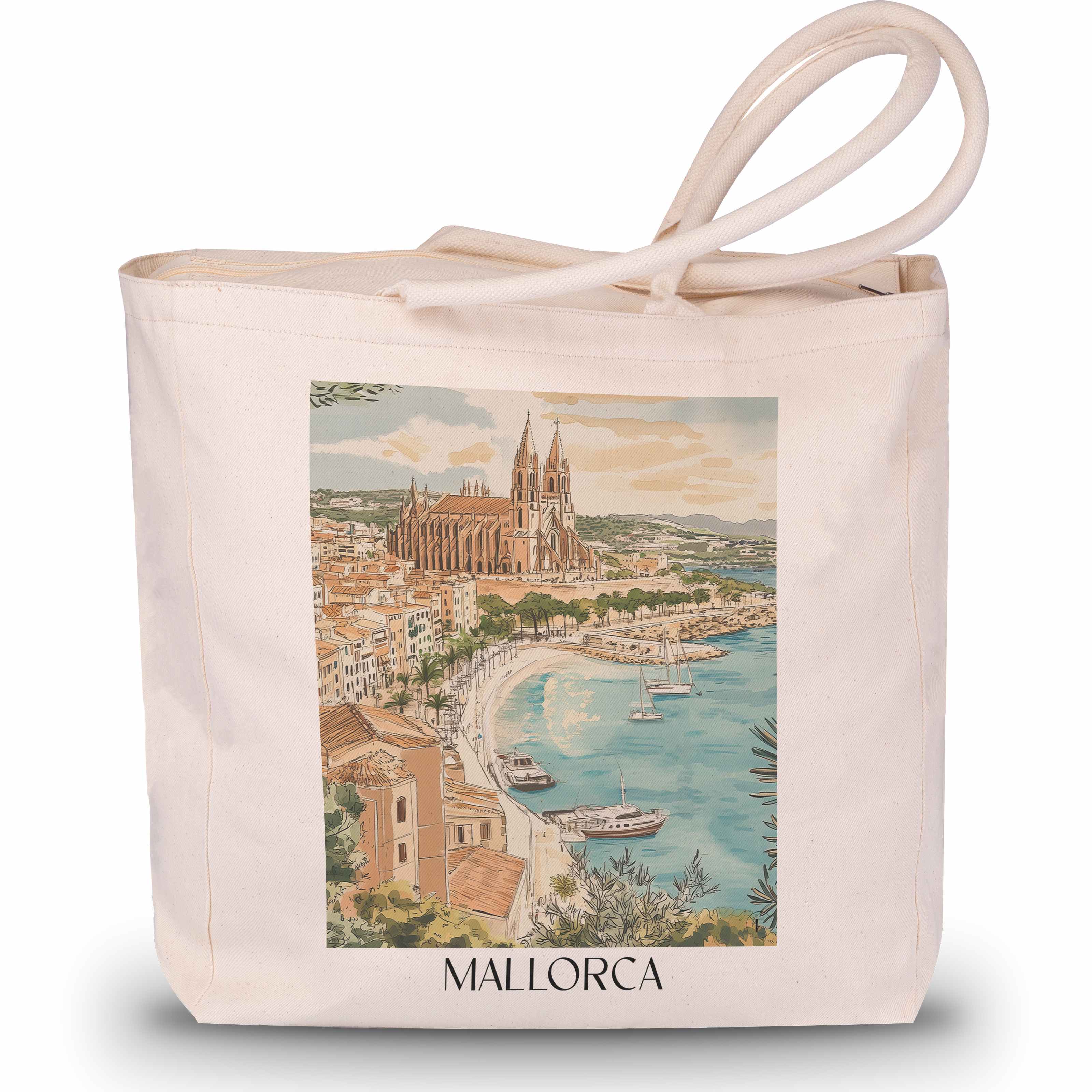 mallorca-spanien-einkaufstasche-aquarell