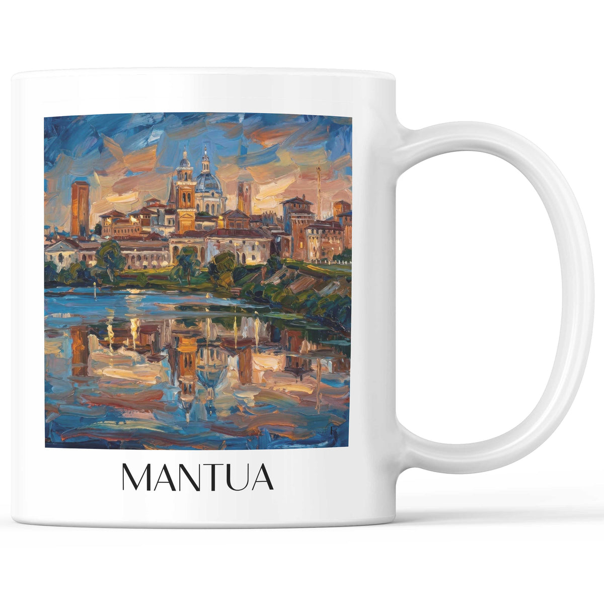 Mantua Kaffeebecher - Lombardei - Italien Becher - Kaffeetasse im Ölgemälde Stil - favplace