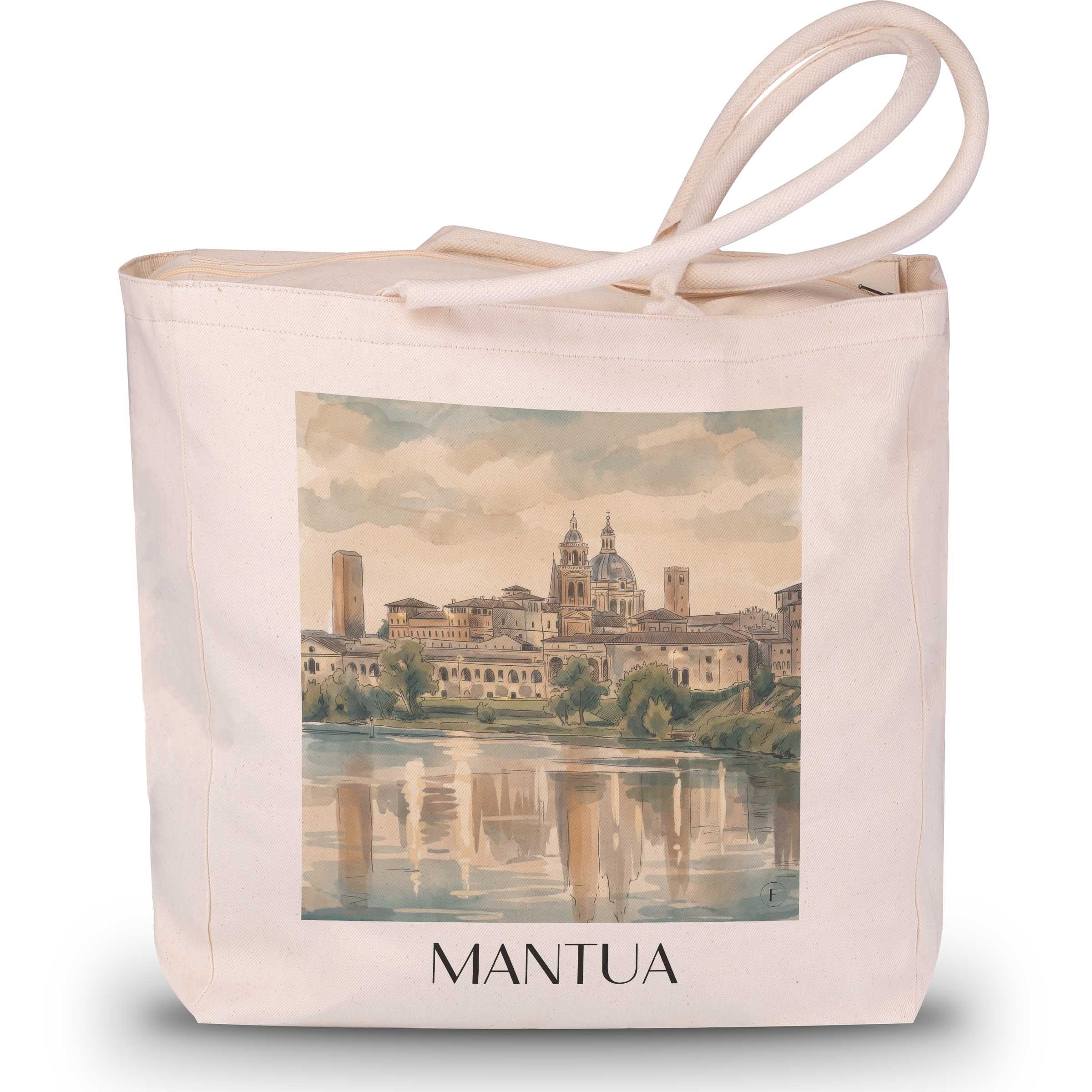 Mantua Shopping Tasche - Lombardei - Italien Tote Bag - Einkaufstasche im Aquarell Stil - favplace