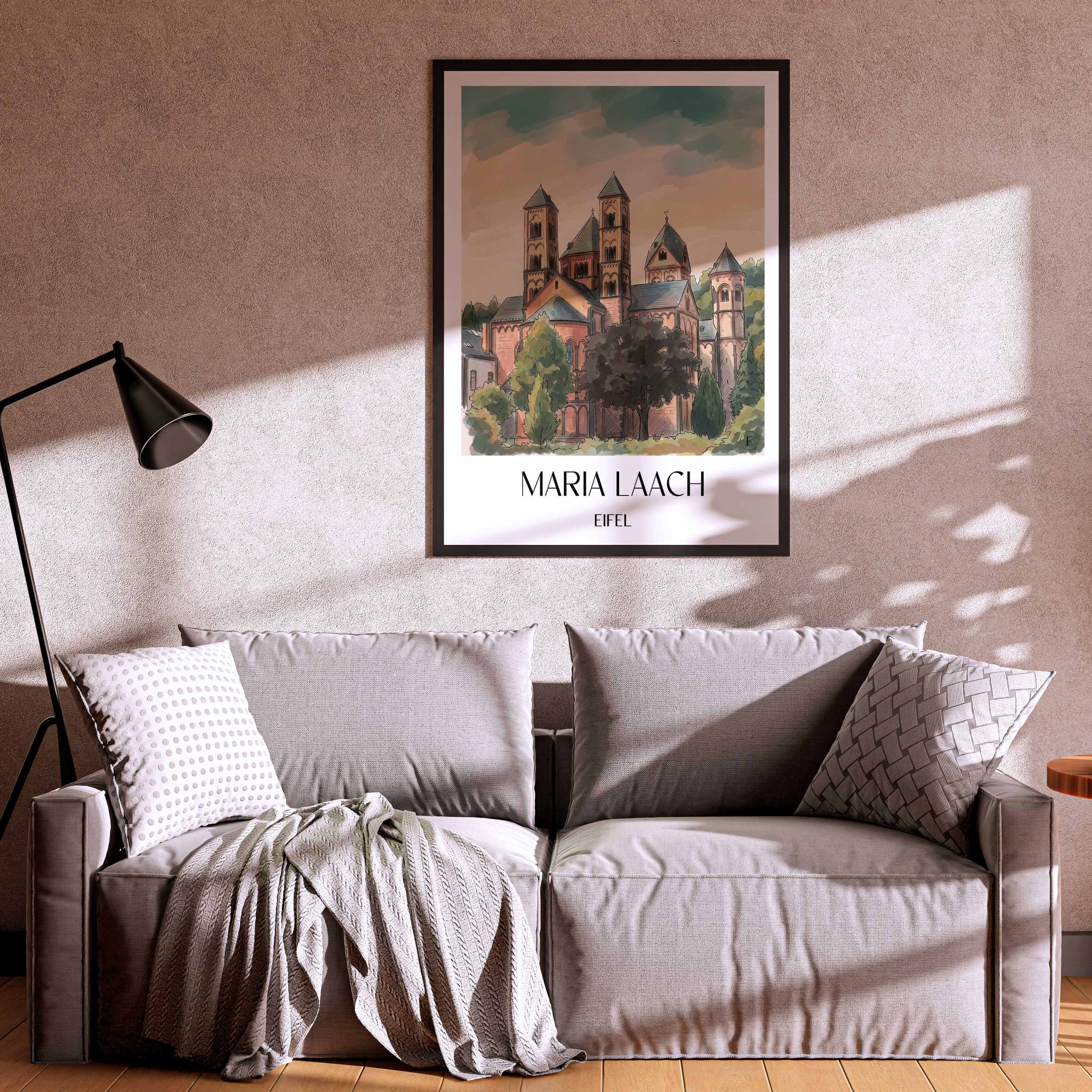 maria-laach-eifel-deutschland-poster-aquarell