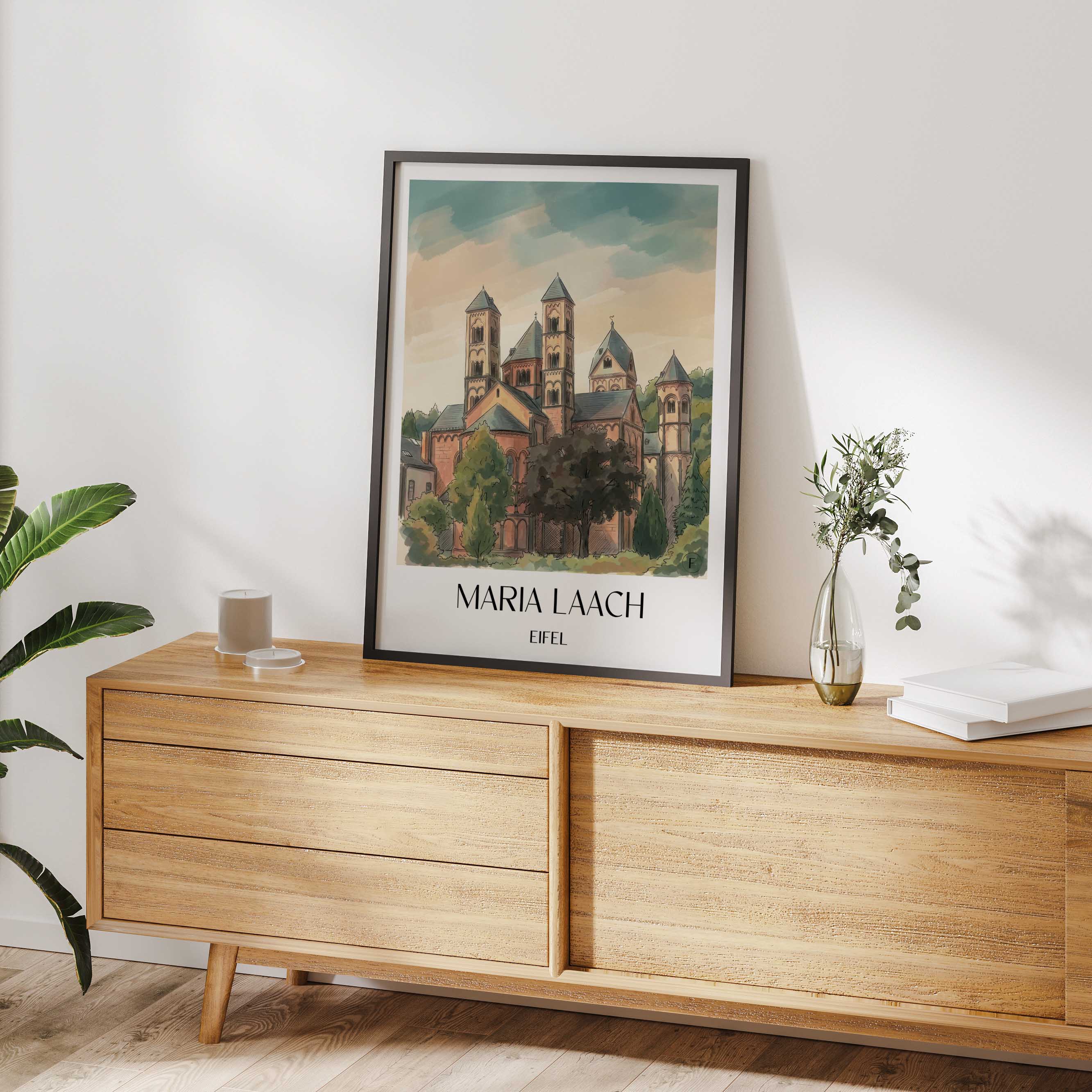 maria-laach-eifel-deutschland-poster-aquarell