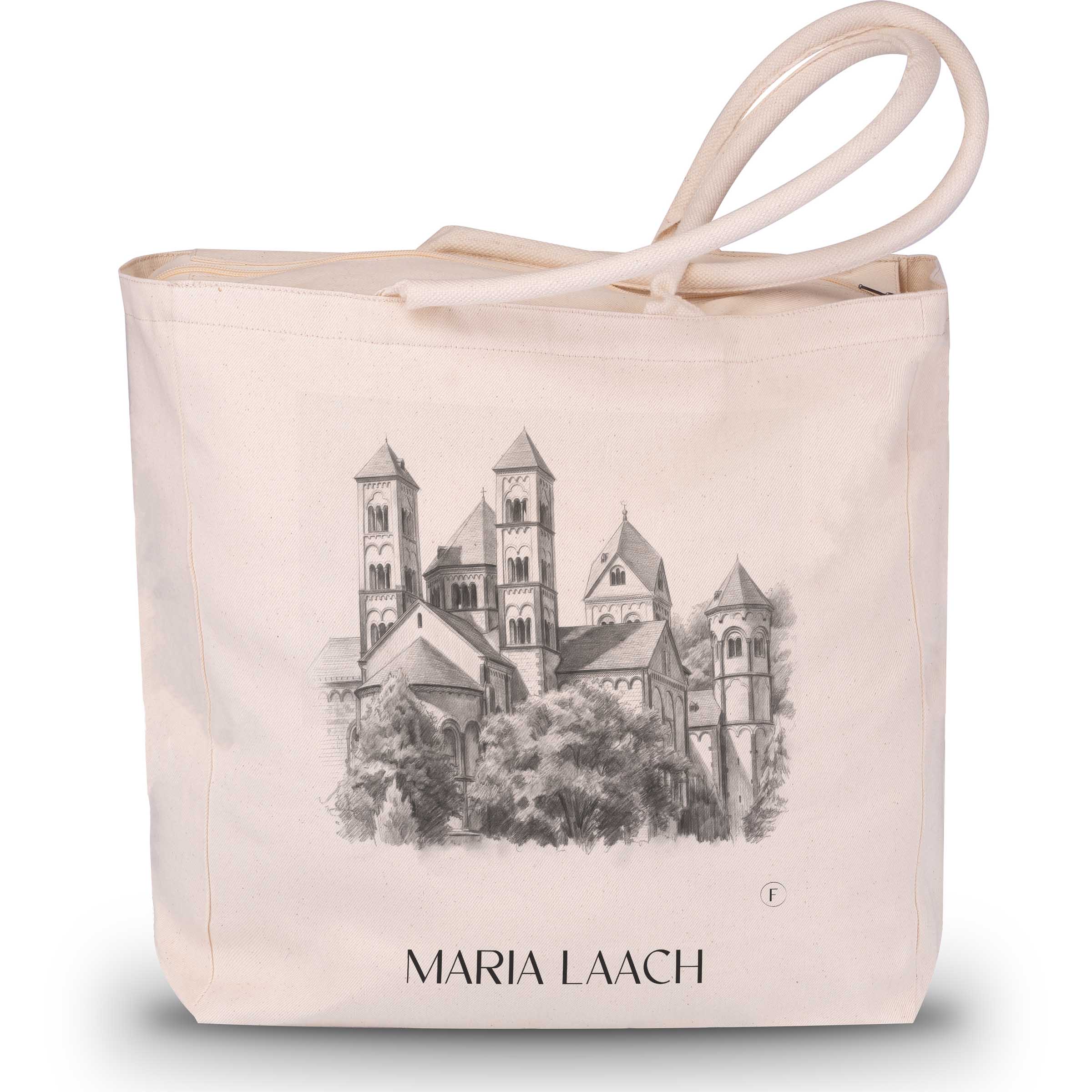 Maria Laach Shopping Tasche - Eifel - Deutschland Tote Bag - Einkaufstasche im Zeichnung Stil