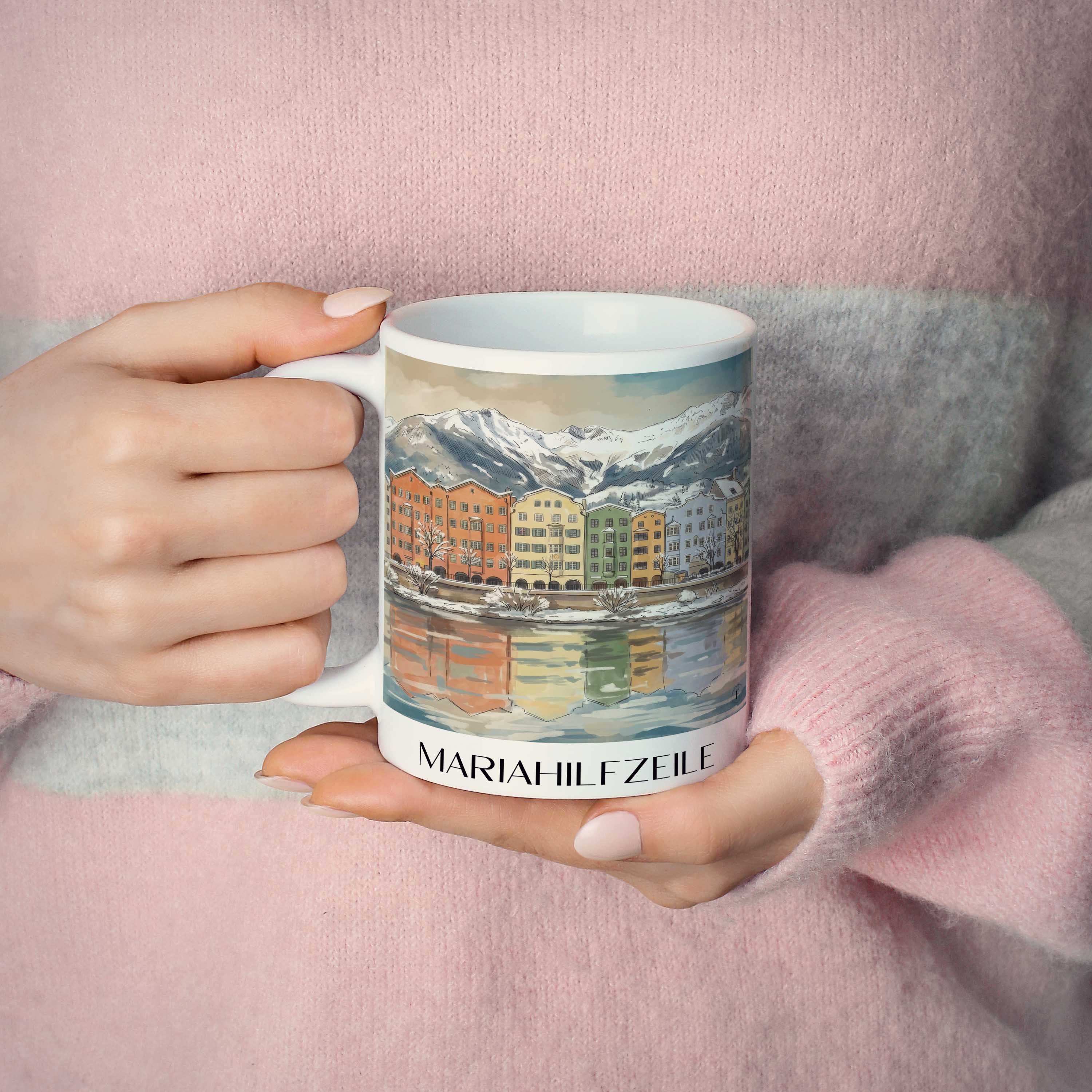mariahilfzeile-innsbruck-österreich-kaffeebecher-aquarell