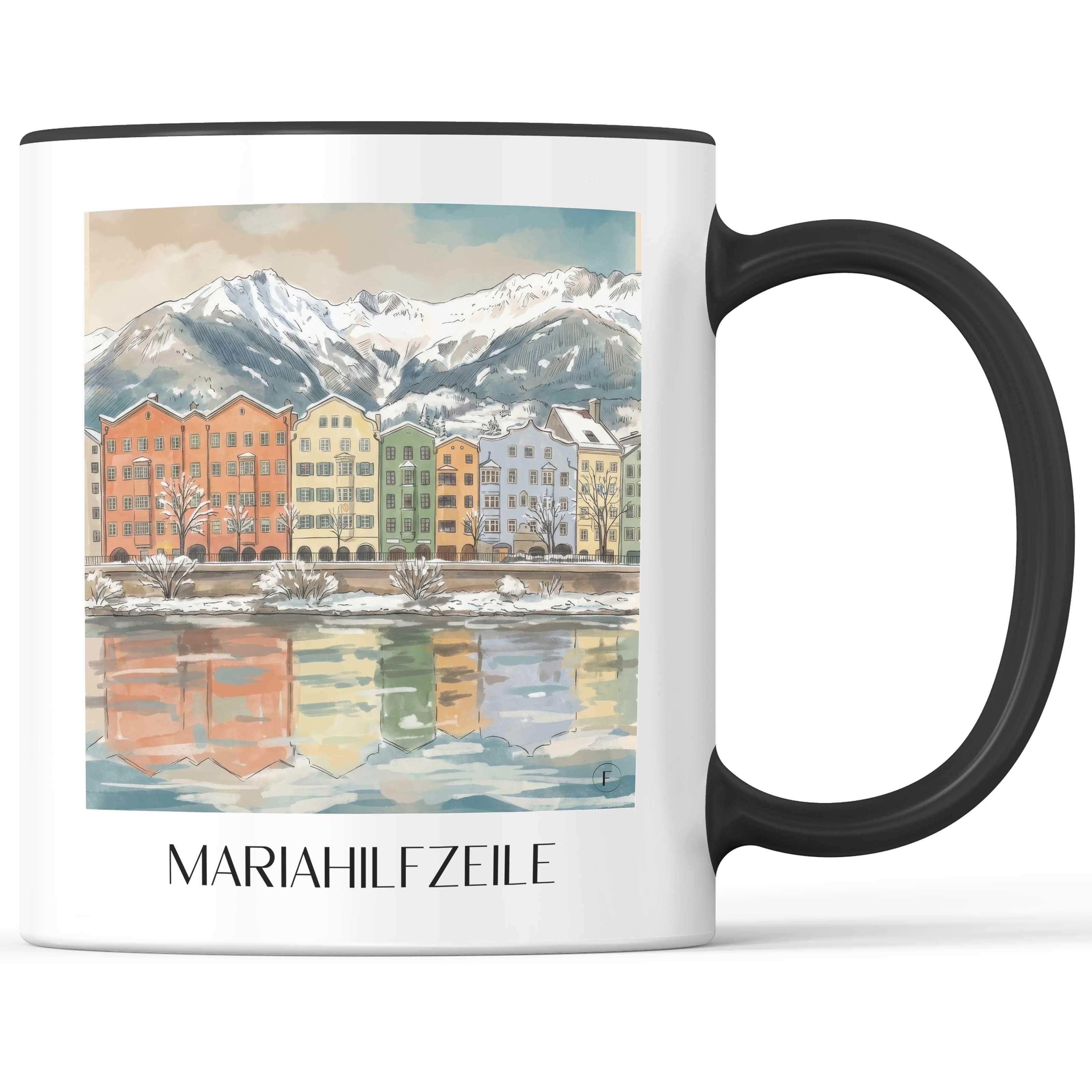 Mariahilfzeile Kaffeebecher - Innsbruck - Österreich Becher - Kaffeetasse im Aquarell Stil - favplace