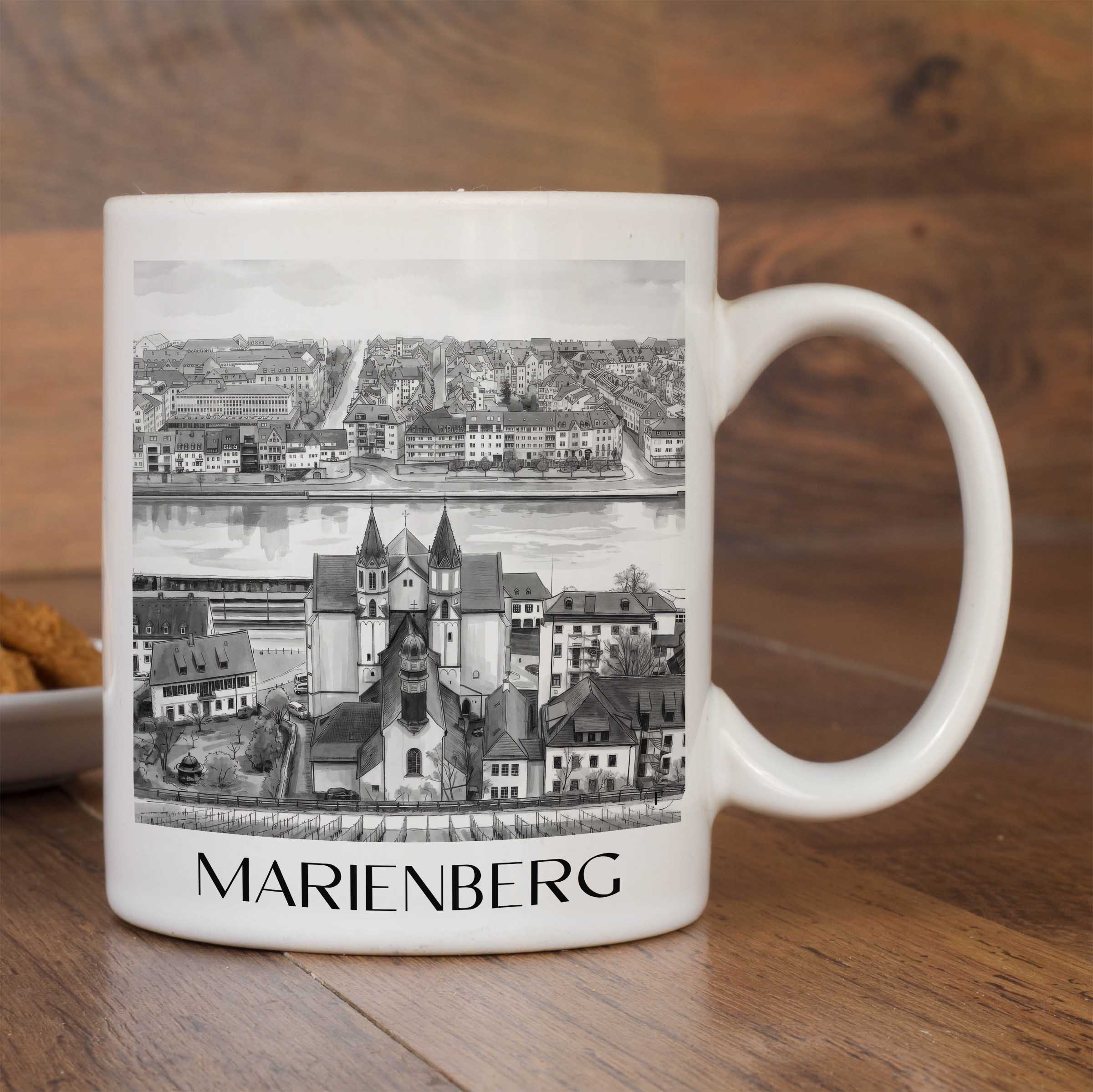 marienberg-würzburg-deutschland-kaffeebecher-aquarell-schwarz-weiss