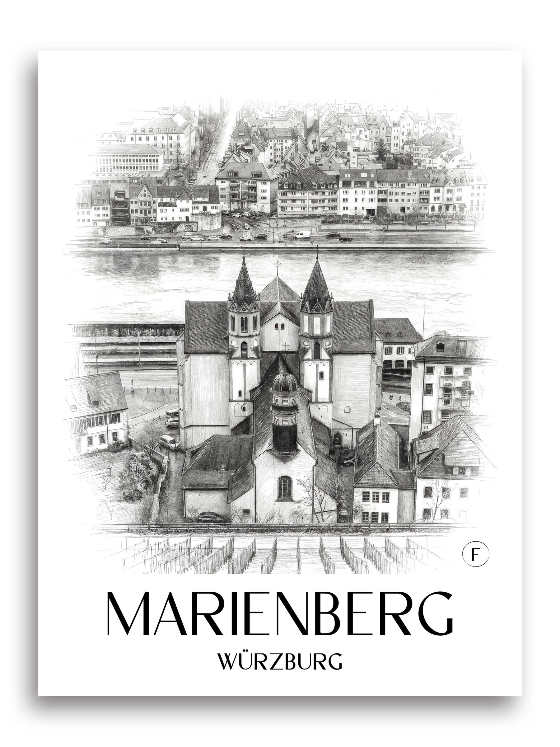 marienberg-würzburg-deutschland-poster-bleistift-zeichnung-drawing
