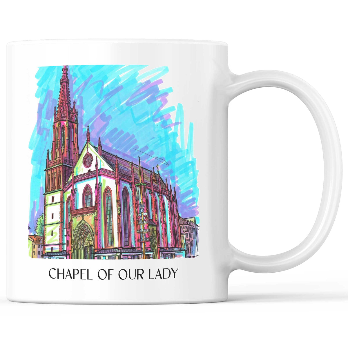 Marienkapelle Kaffeebecher - Würzburg - Deutschland Becher - Kaffeetasse im Tag Graffiti Stil - favplace