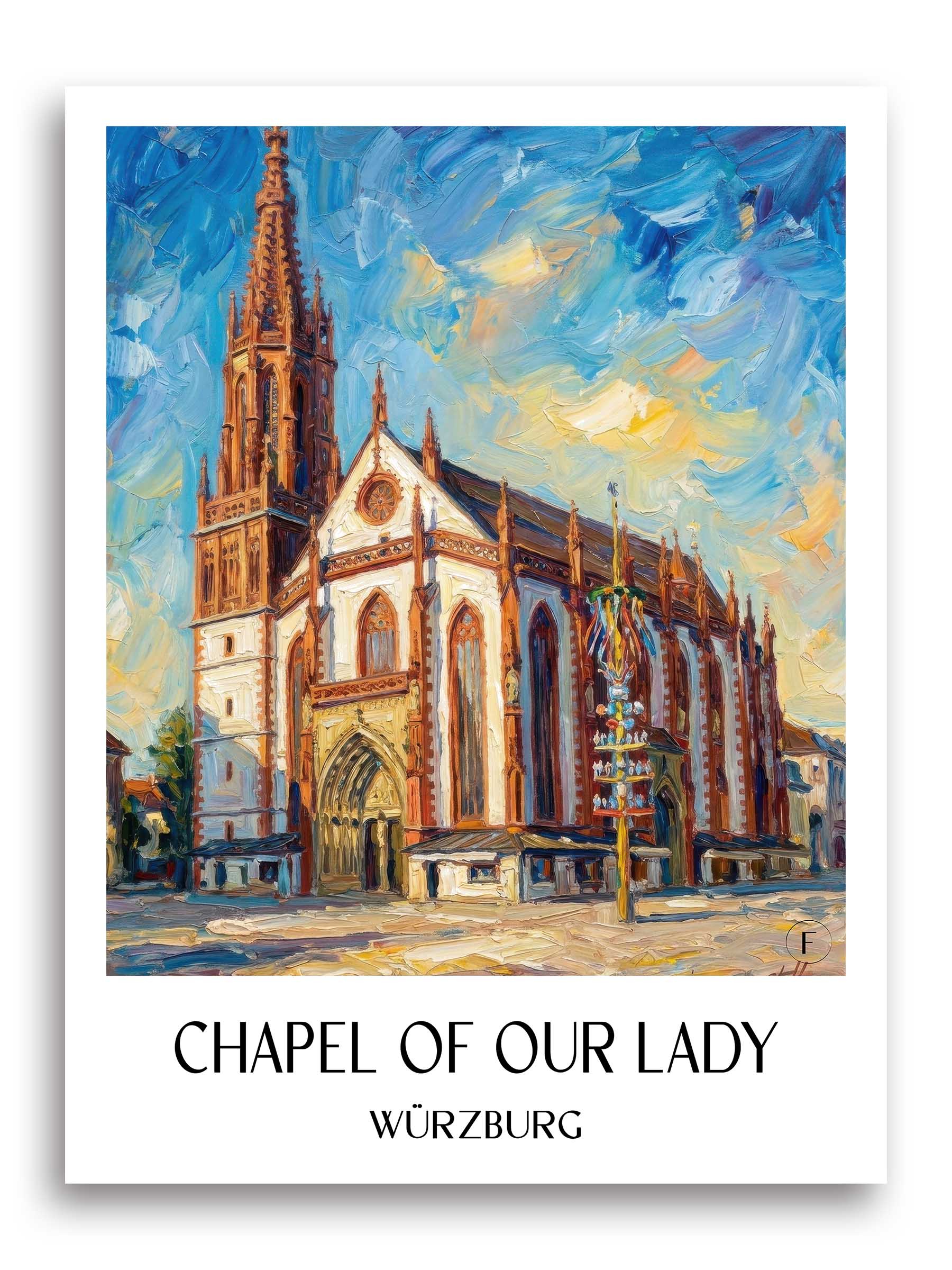 Marienkapelle Poster - Würzburg - Deutschland Kunstdruck - Ölgemälde von A4 bis A1 - favplace