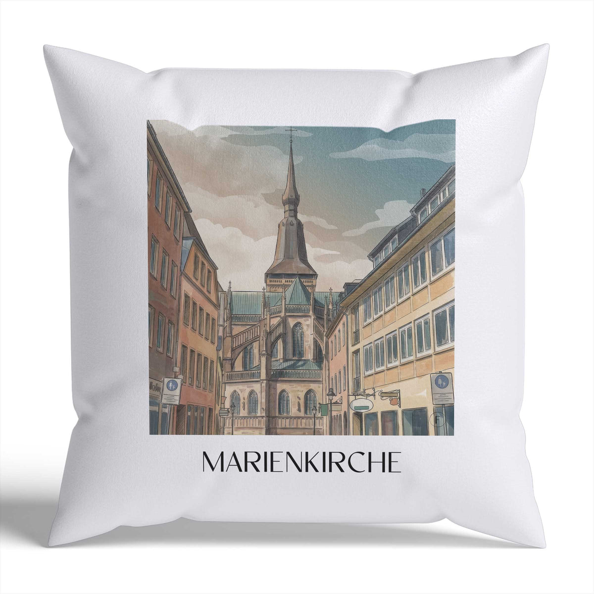 marienkirche-osnabrück-deutschland-kissenbezug-aquarell