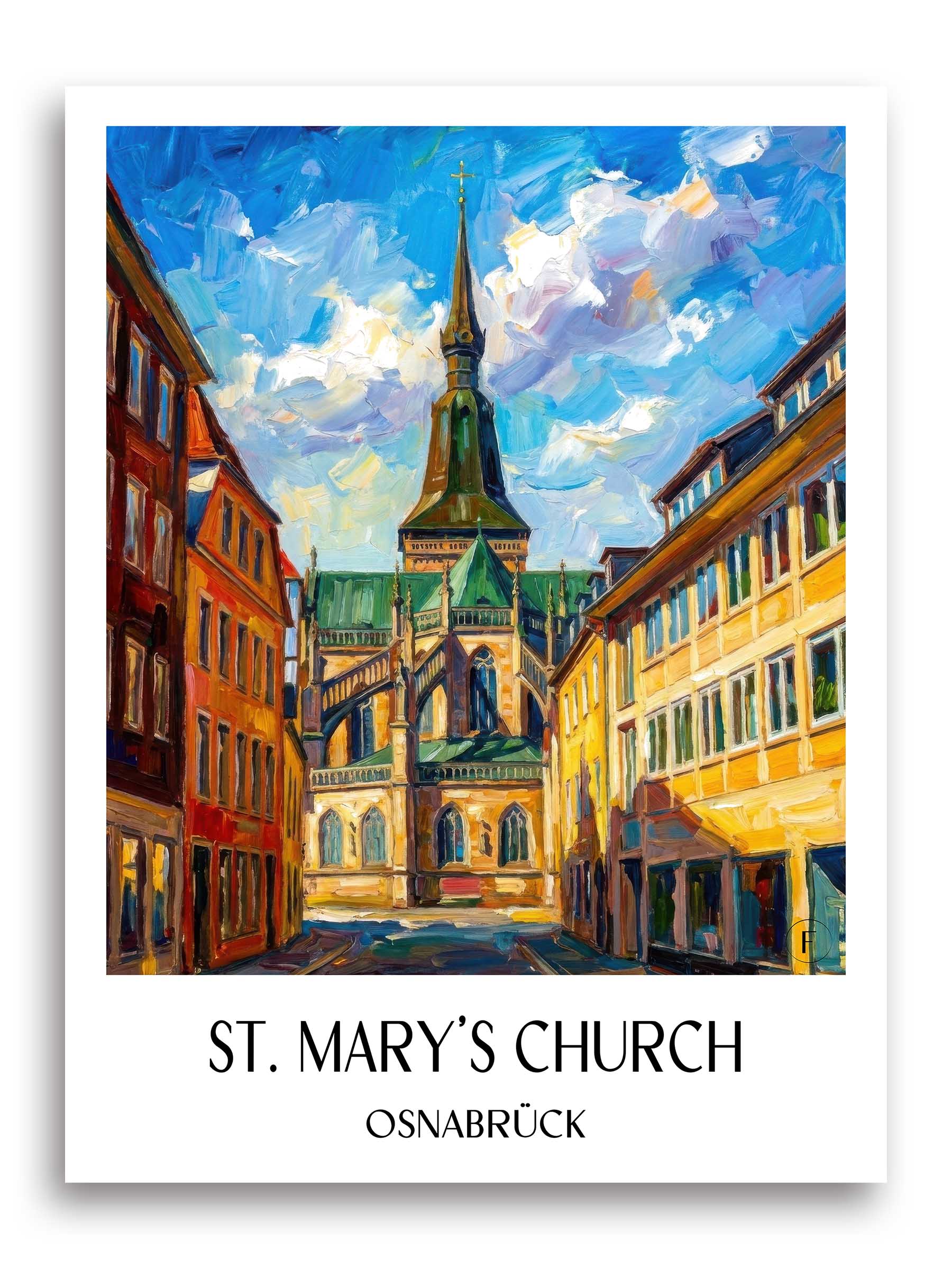 Marienkirche Poster - Osnabrück - Deutschland Kunstdruck - Ölgemälde von A4 bis A1 - favplace