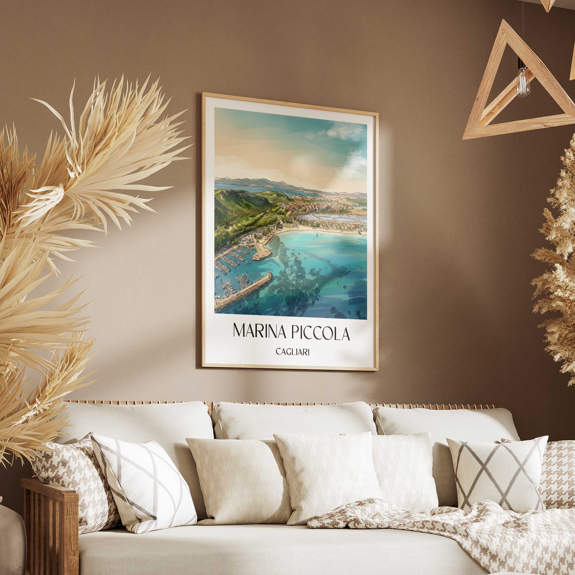 marina-piccola-cagliari-italien-poster-aquarell