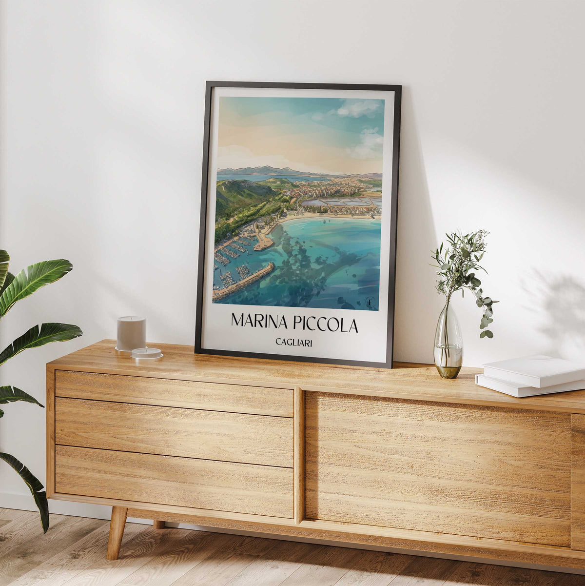 marina-piccola-cagliari-italien-poster-aquarell
