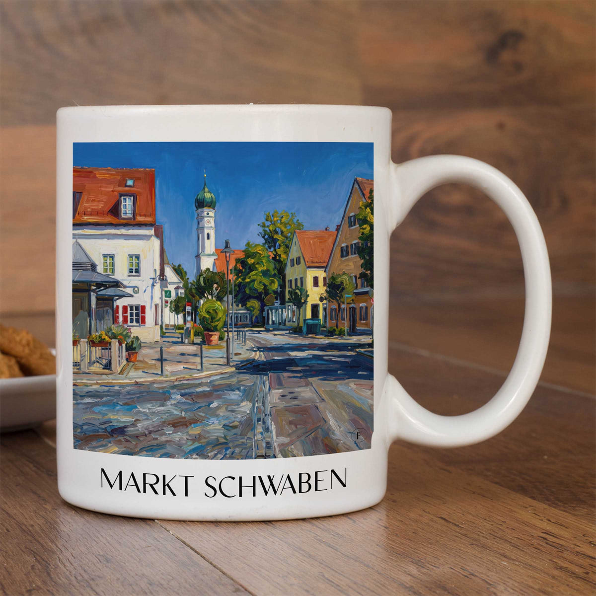 markt-schwaben-bayern-deutschland-kaffeebecher-oil-painting-oelgemaelde
