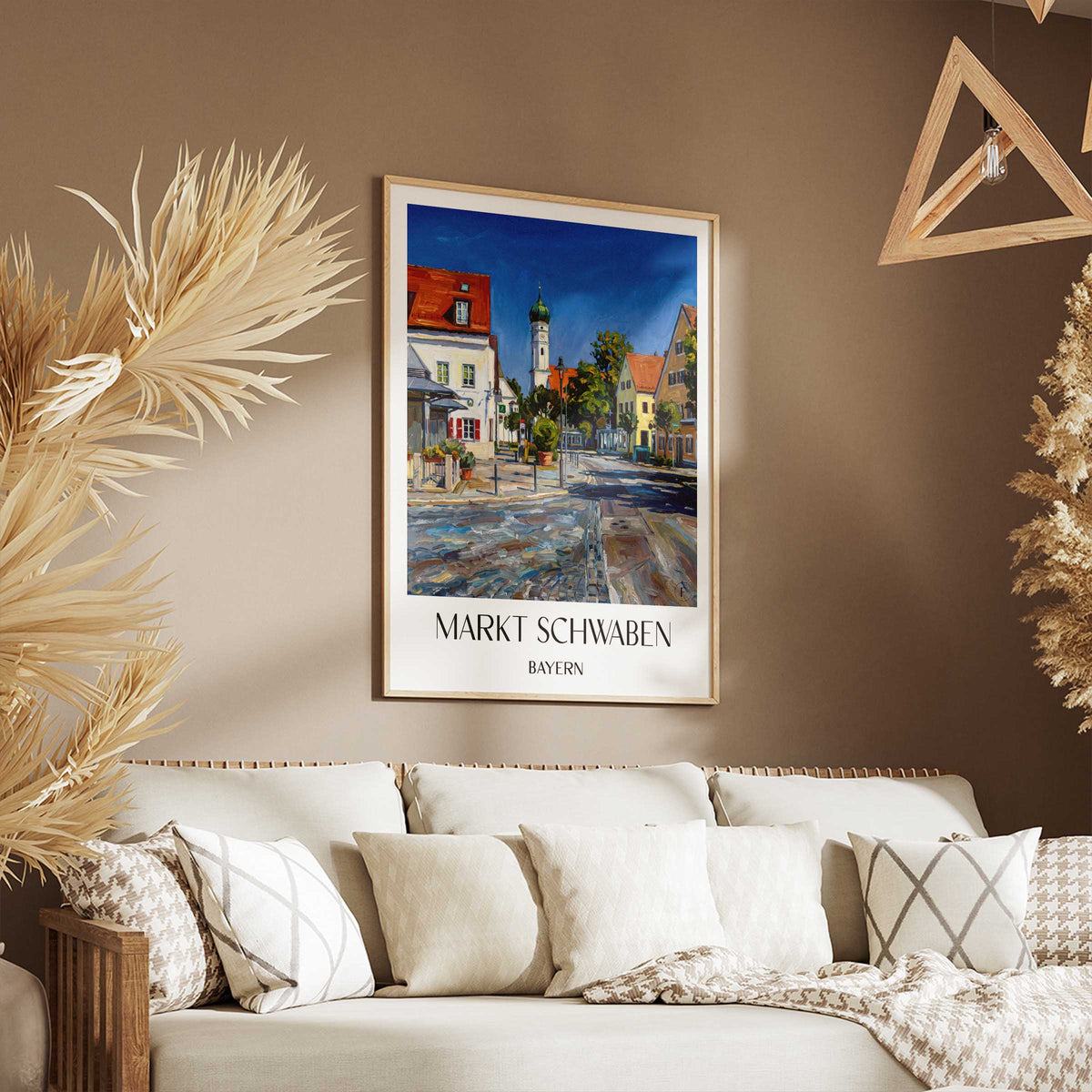 markt-schwaben-bayern-deutschland-poster-oil-painting-oelgemaelde