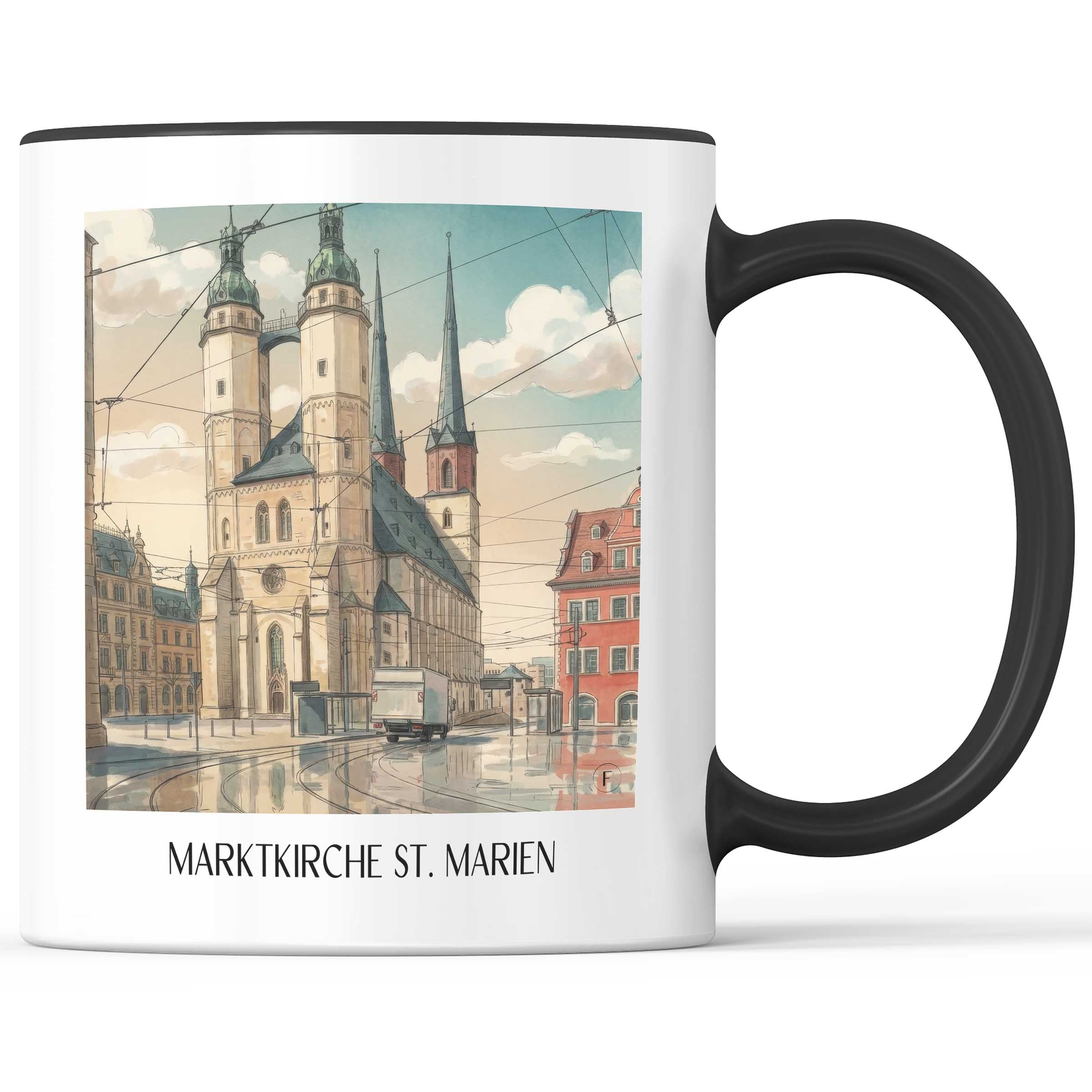 marktkirche-st.-marien-halle-deutschland-kaffeebecher-aquarell