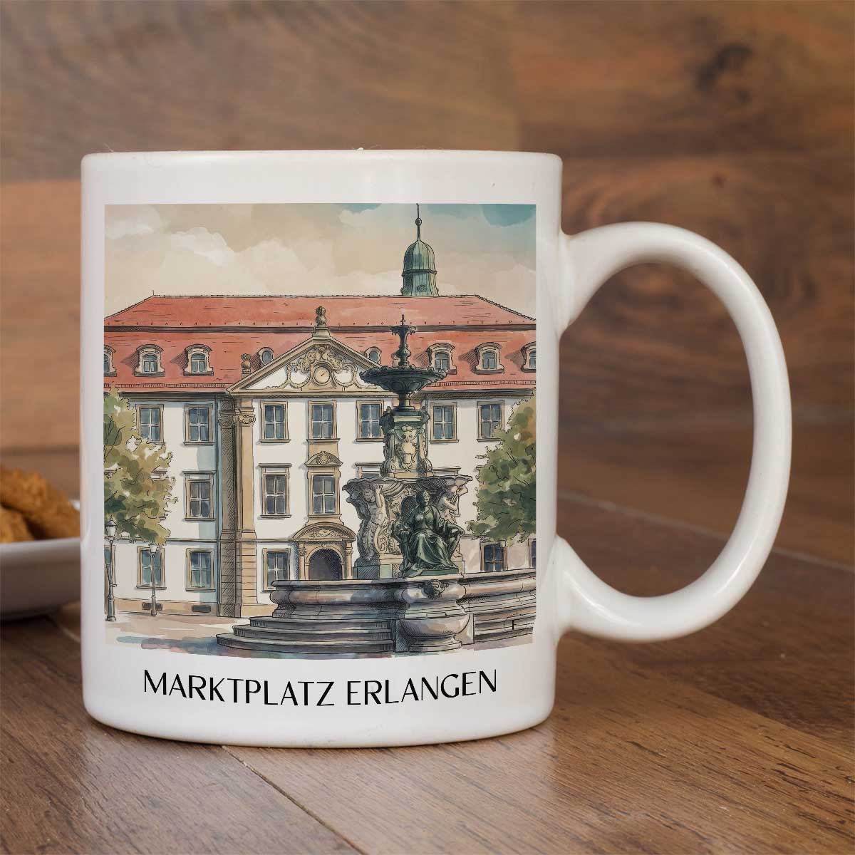 marktplatz-erlangen-deutschland-kaffeebecher-aquarell