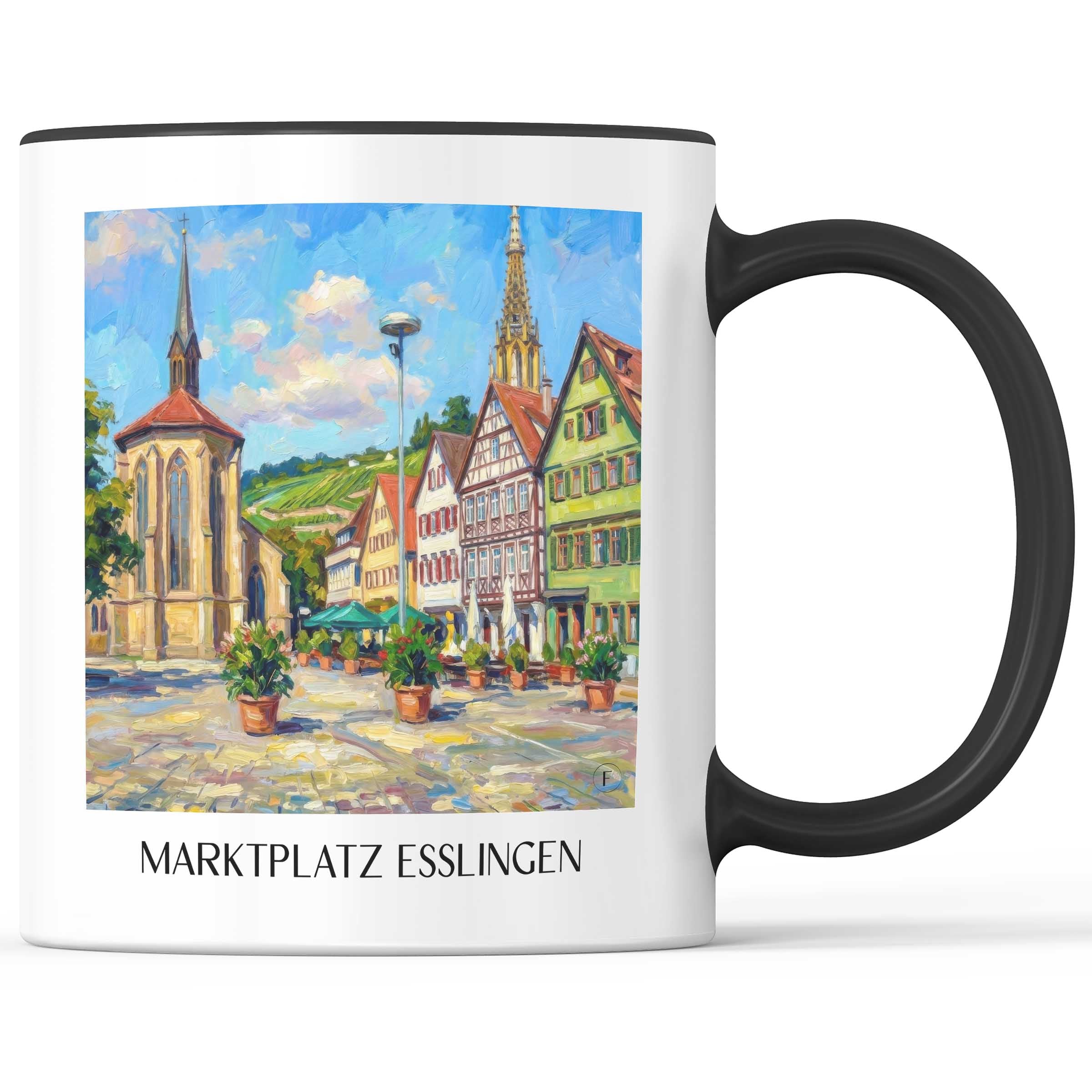 marktplatz-esslingen-am-neckar-deutschland-kaffeebecher-oil-painting-oelgemaelde
