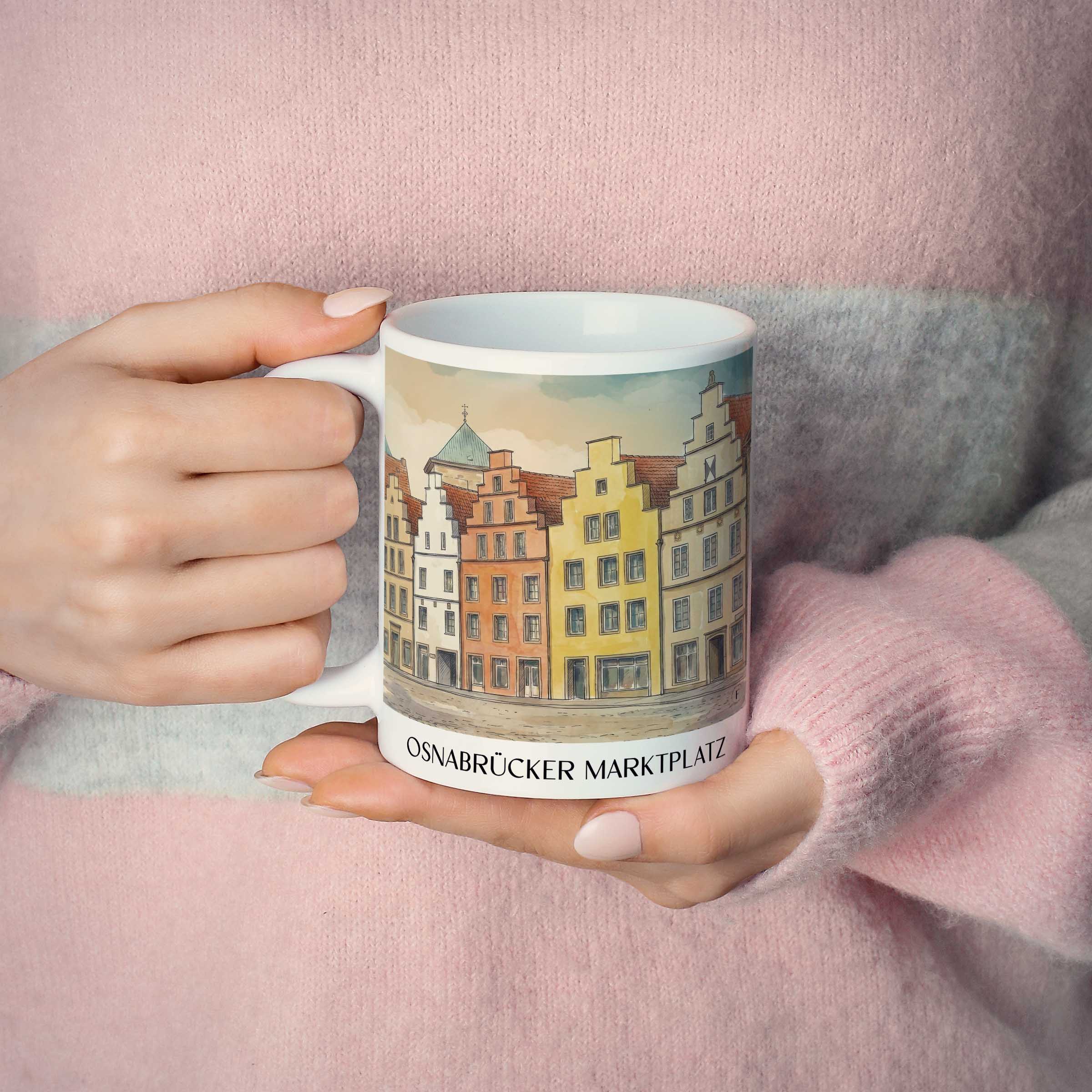 marktplatz-osnabrück-deutschland-kaffeebecher-aquarell