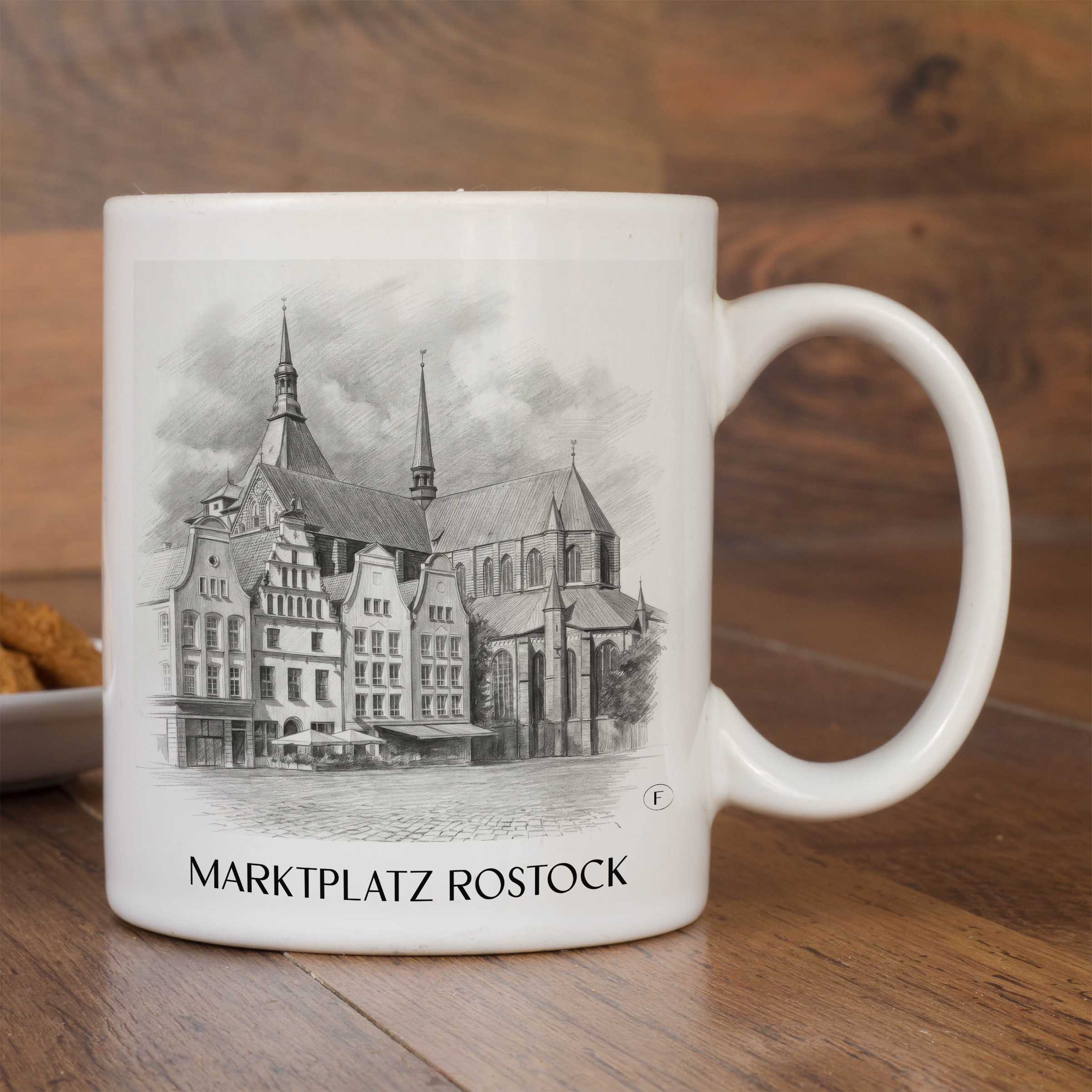 marktplatz-rostock-deutschland-kaffeebecher-bleistift-zeichnung-drawing