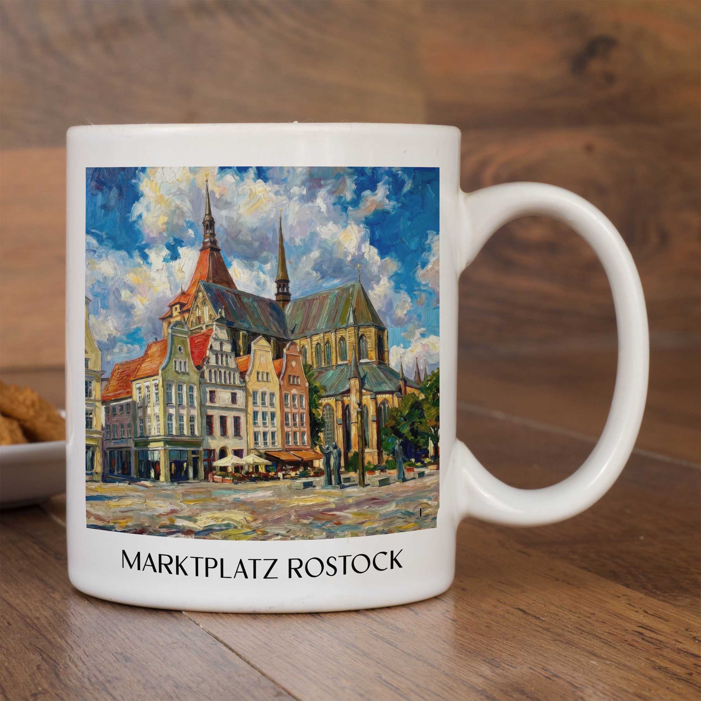 marktplatz-rostock-deutschland-kaffeebecher-oil-painting-oelgemaelde
