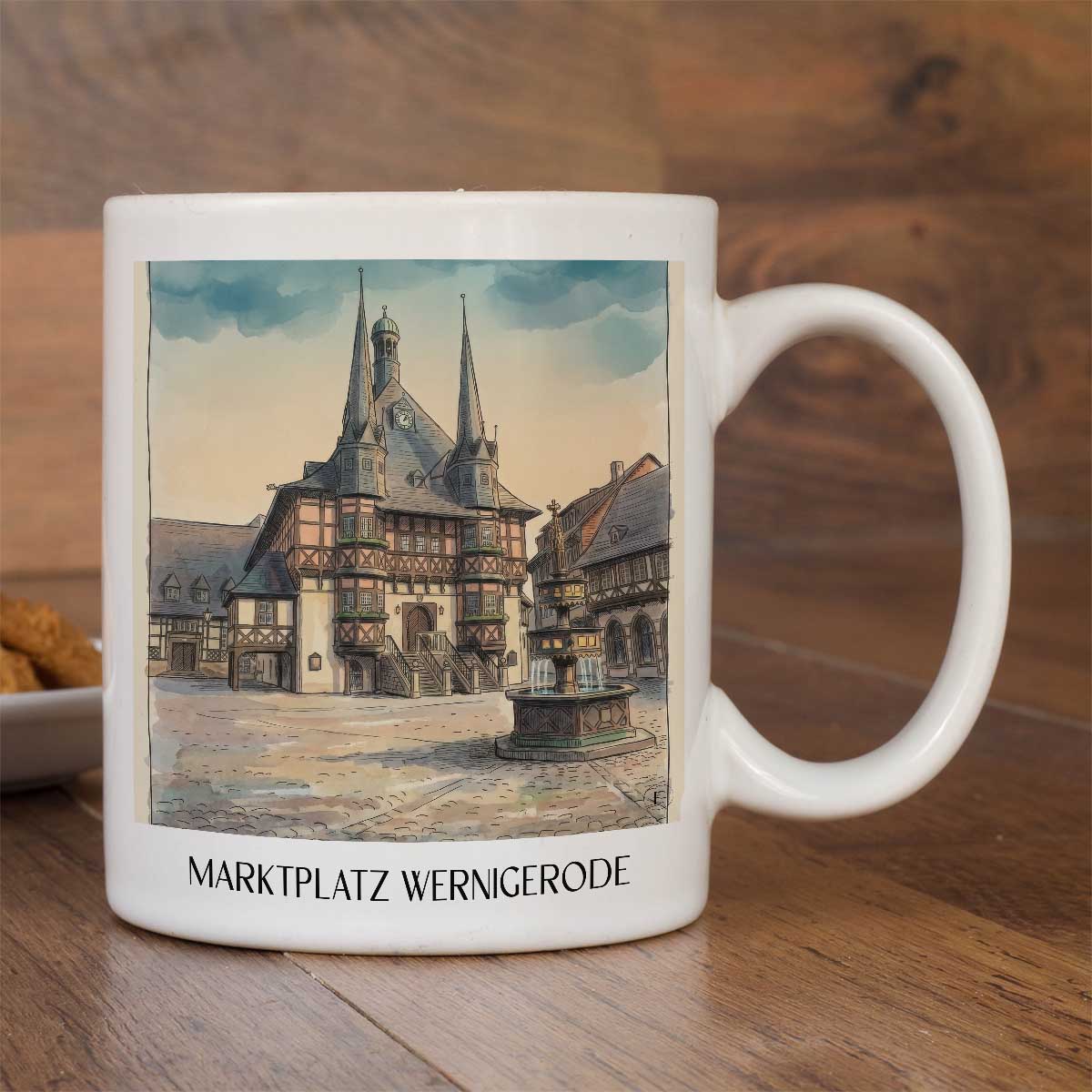 marktplatz-wernigerode-deutschland-kaffeebecher-aquarell