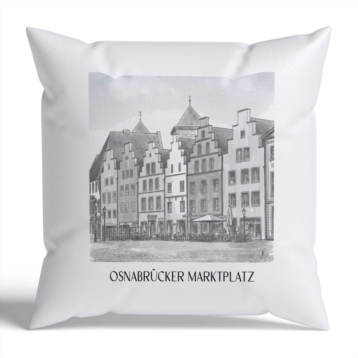 marktplatz-osnabrück-deutschland-kissenbezug-aquarell-schwarz-weiss