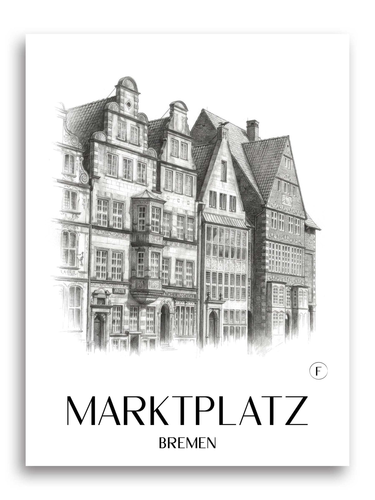 marktplatz-bremen-deutschland-poster-bleistift-zeichnung-drawing