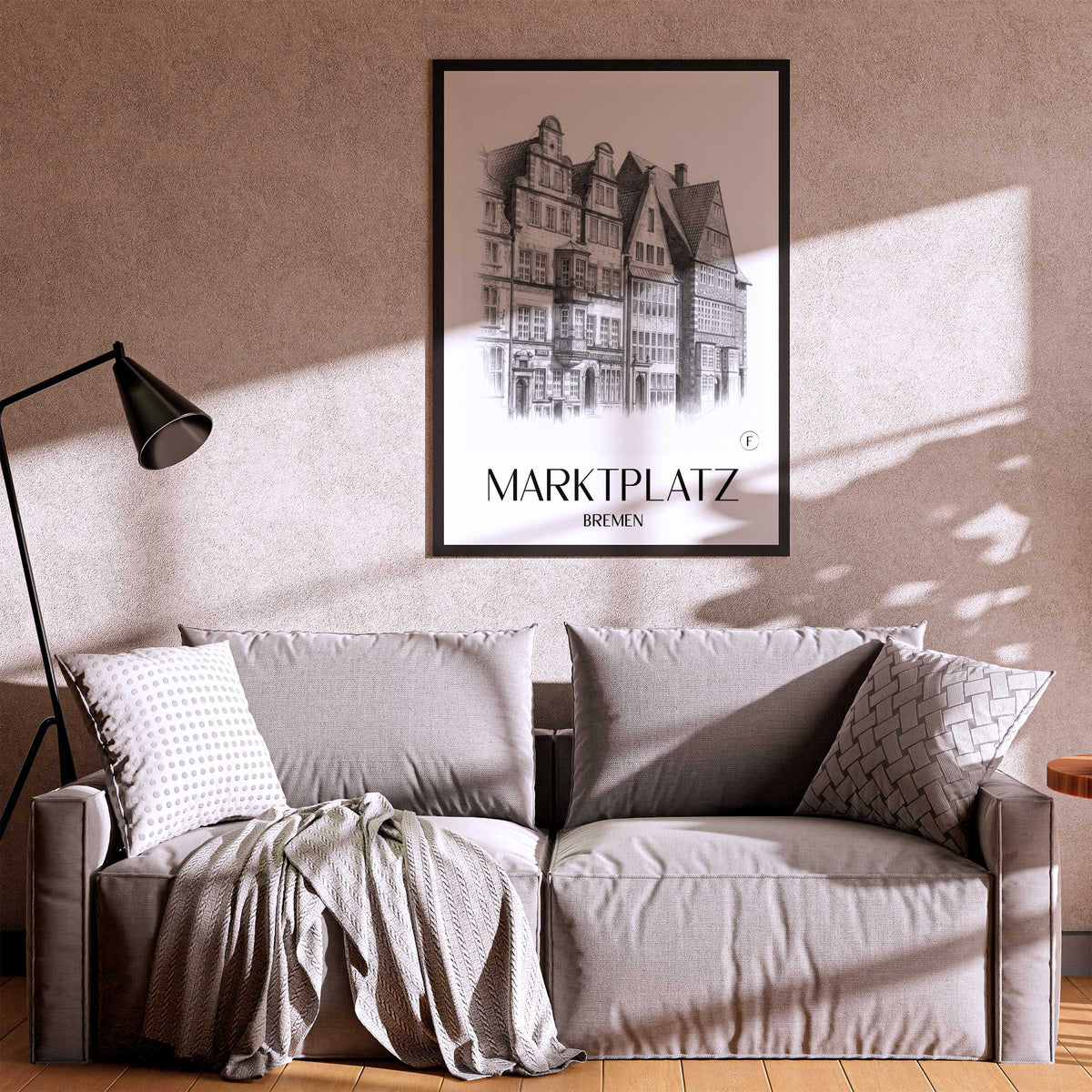 marktplatz-bremen-deutschland-poster-bleistift-zeichnung-drawing