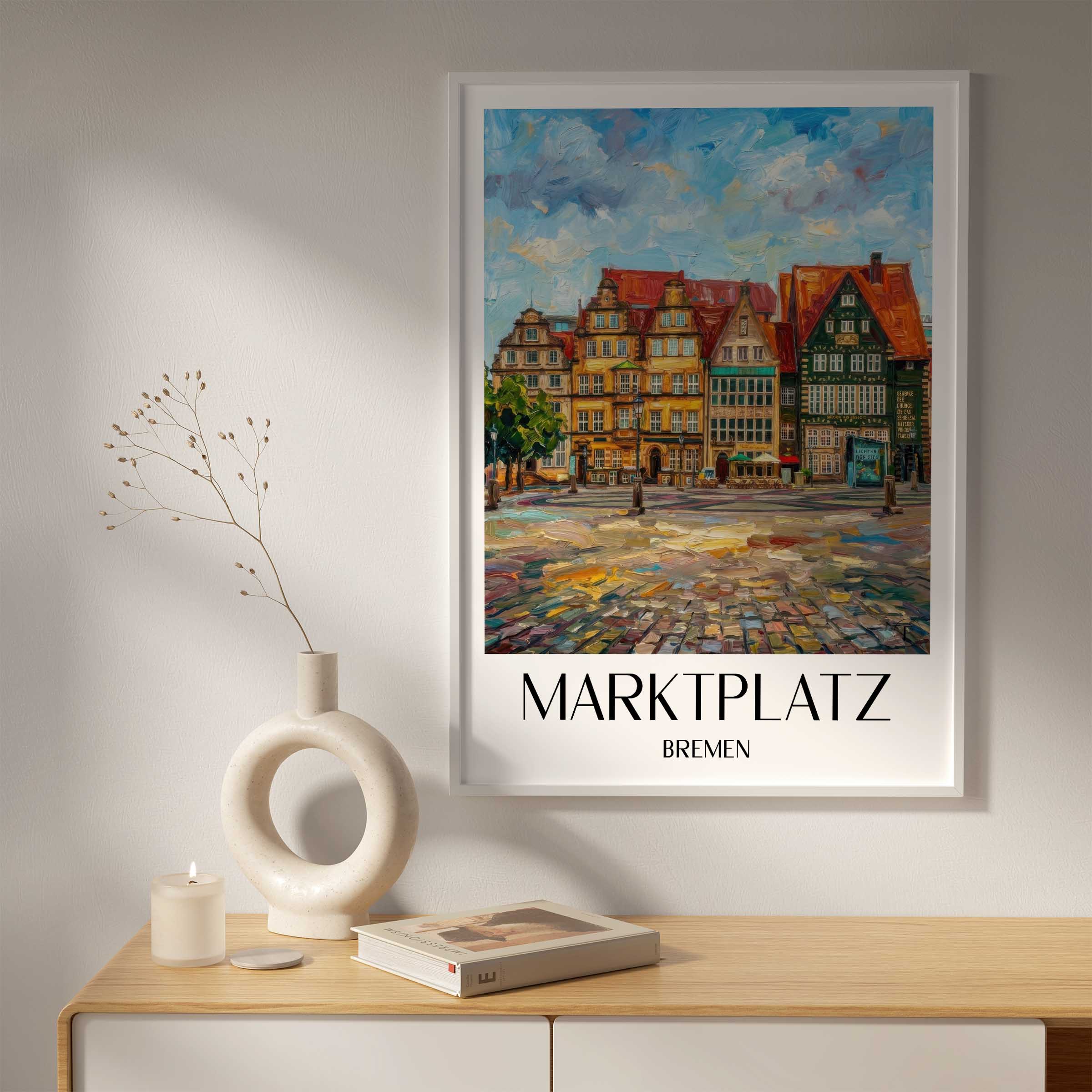 marktplatz-bremen-deutschland-poster-oil-painting-oelgemaelde